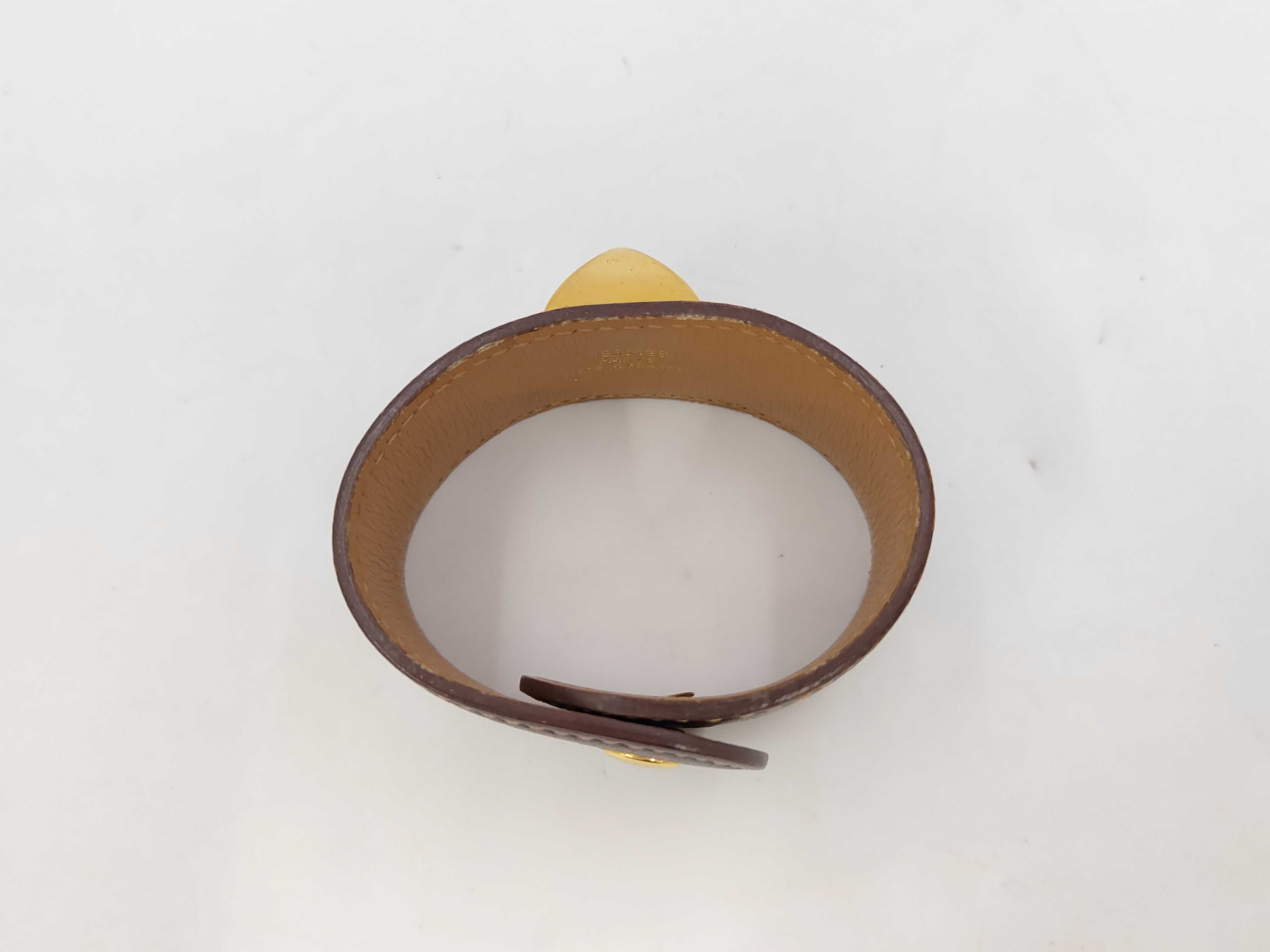 Hermes Medor Grained Leather Cuff Bracelet
