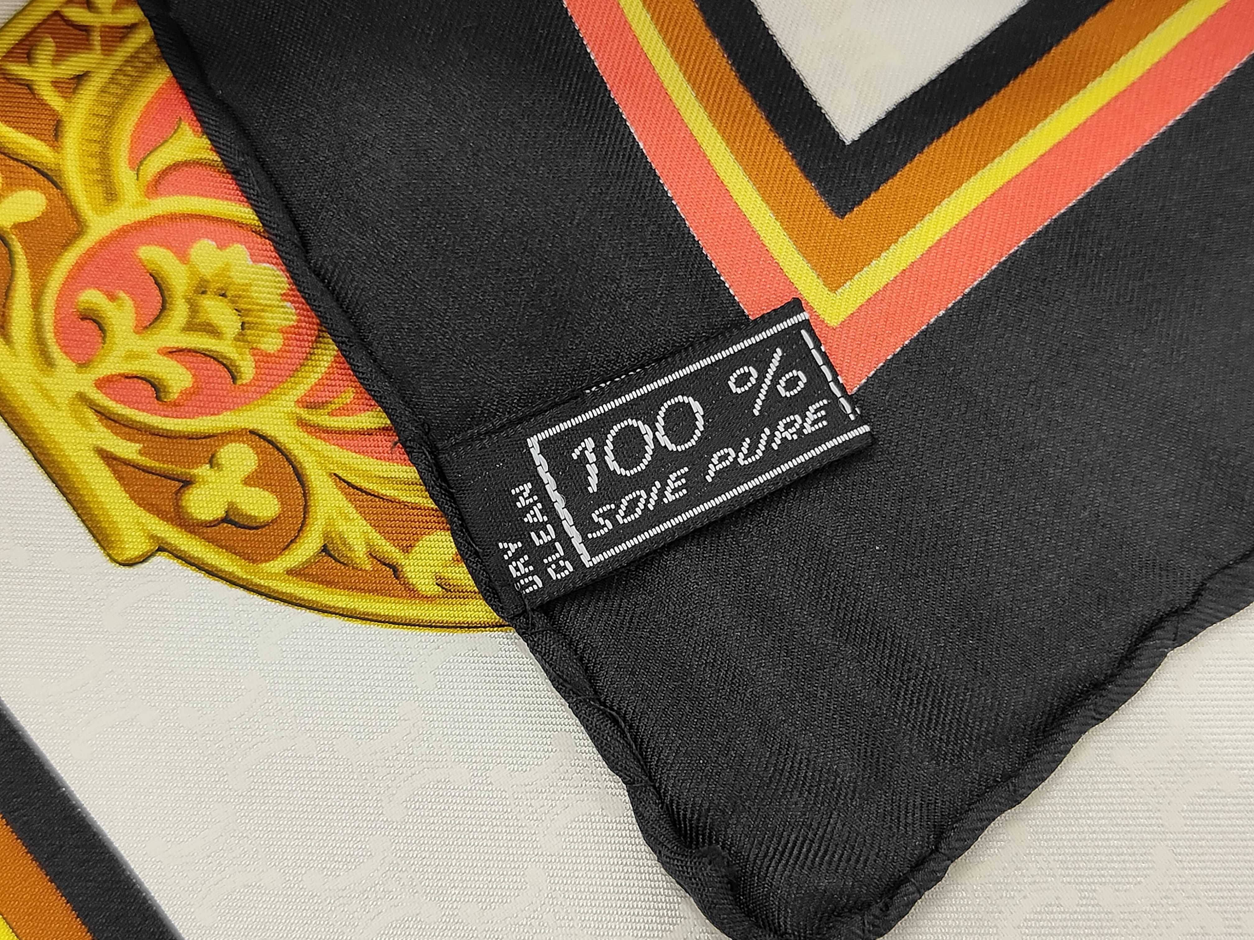 Celine Paris Triomphe Jacquard Silk Scarf with Equestrian Medallion Motif