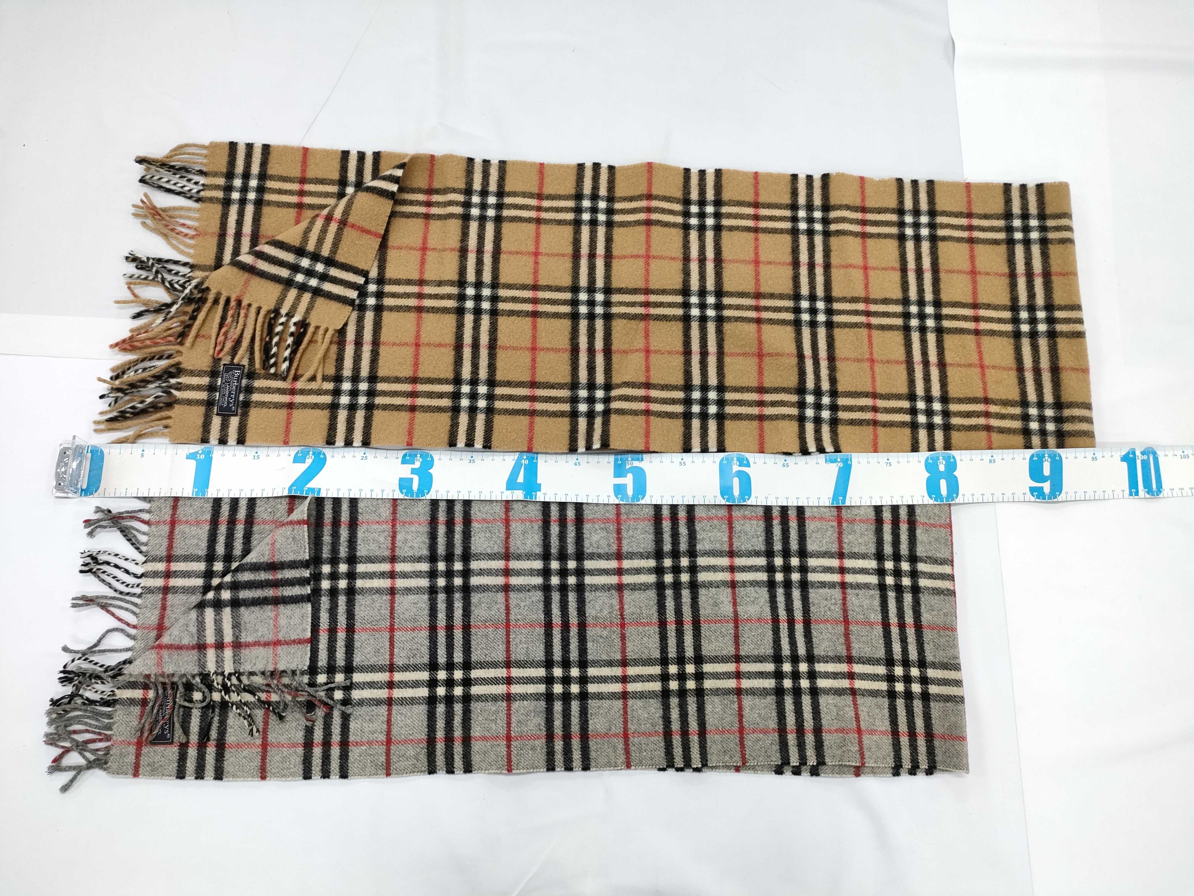 A Pair of Burberrys Vintage Nova Check Lambswool Scarves