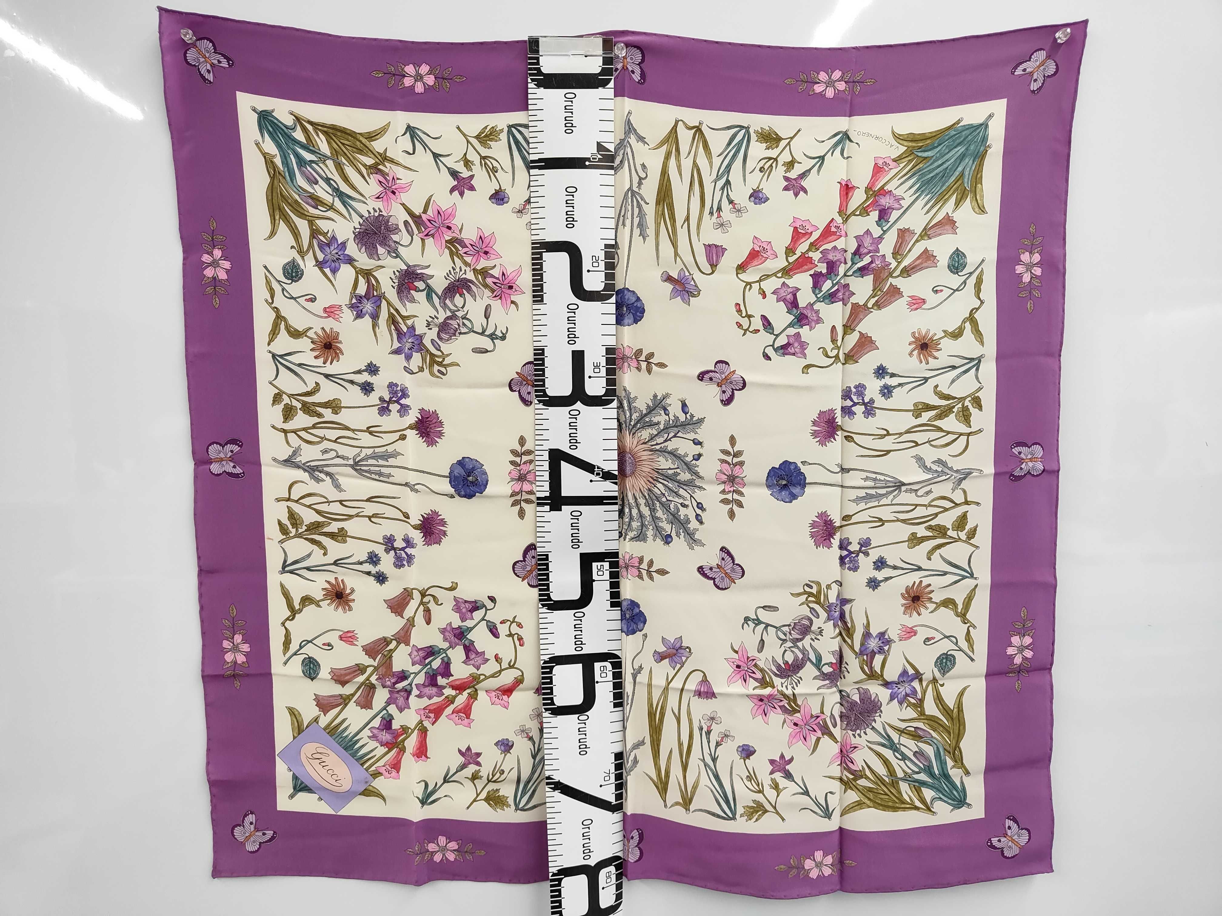 Vintage Gucci Flora Pattern Silk Scarf by Vittorio Accornero