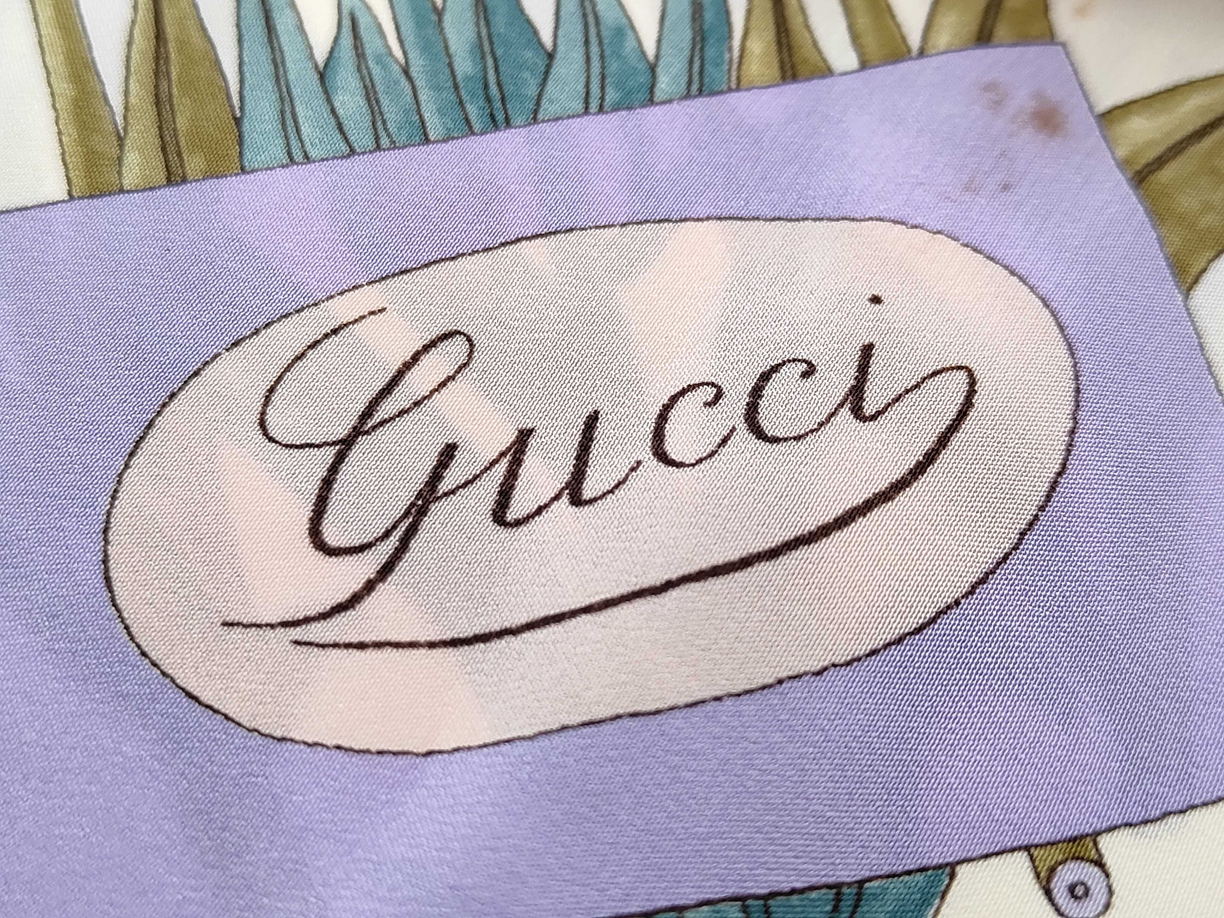 Vintage Gucci Flora Pattern Silk Scarf by Vittorio Accornero