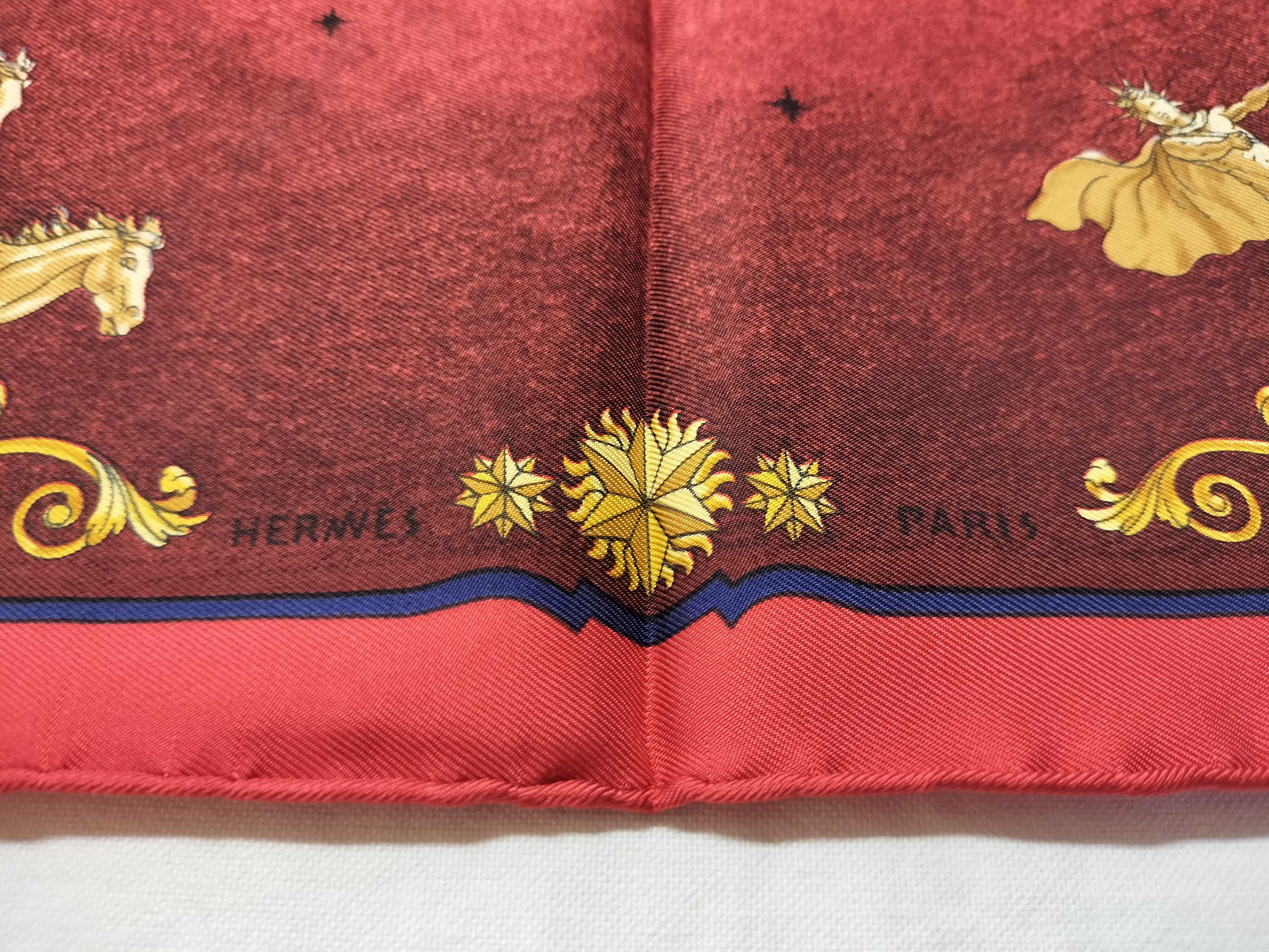 Hermes Paris Cosmos Silk Gavroche Scarf Designed by Philippe Ledoux