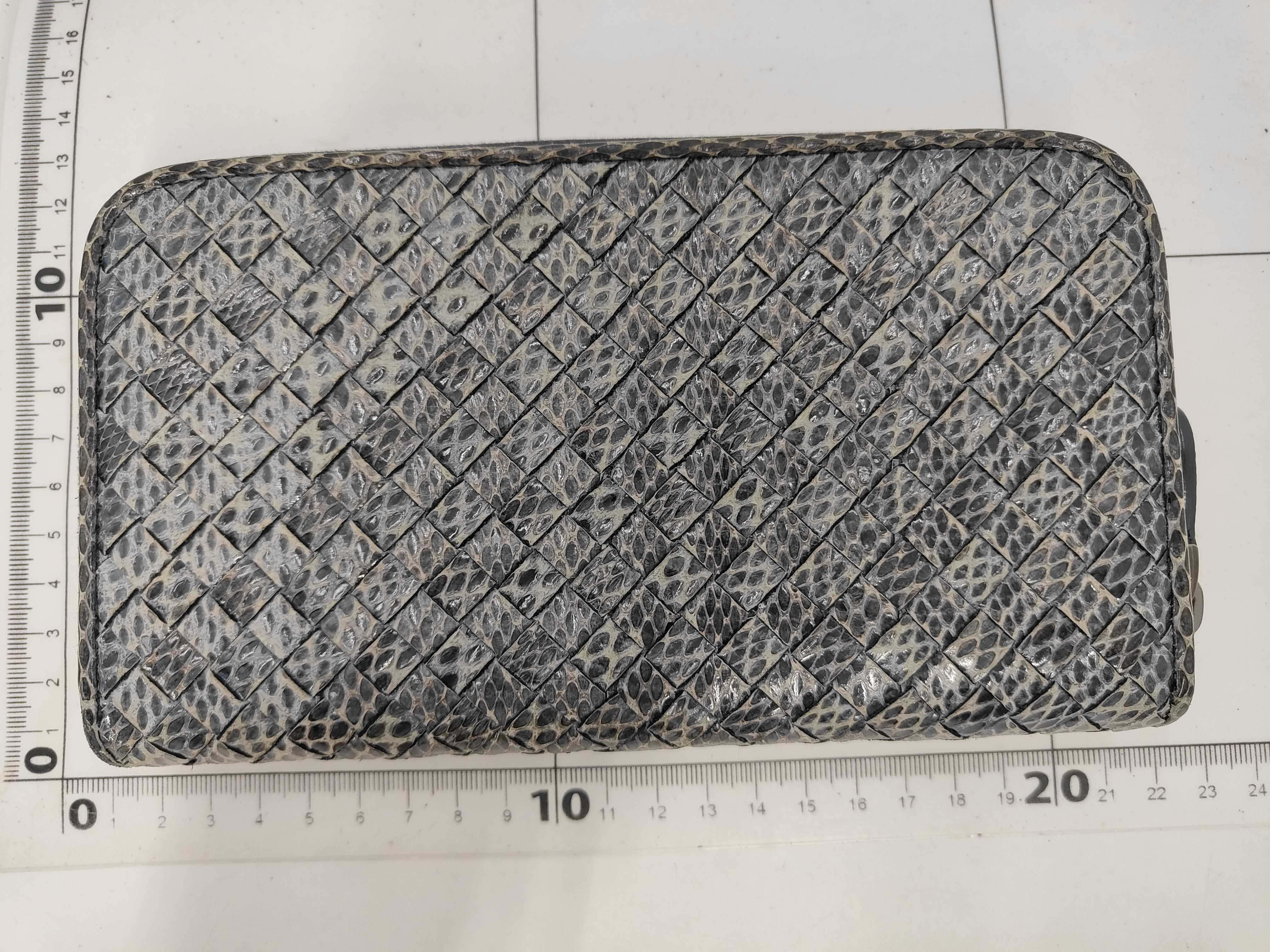 Bottega Veneta Intrecciato Snakeskin Zip-Around Long Wallet