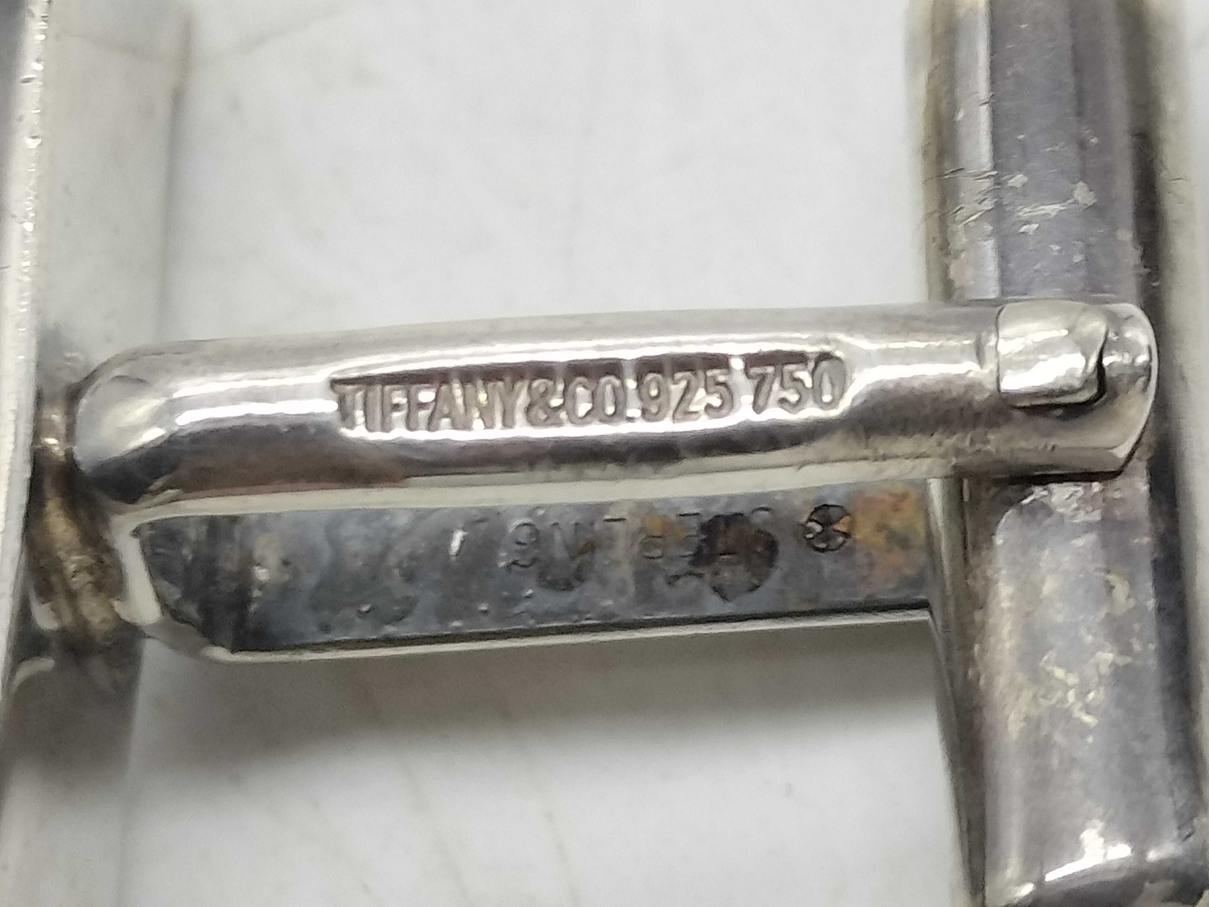 A Pair of Tiffany & Co. Sterling Silver and 18K Yellow Gold Baton Cufflinks