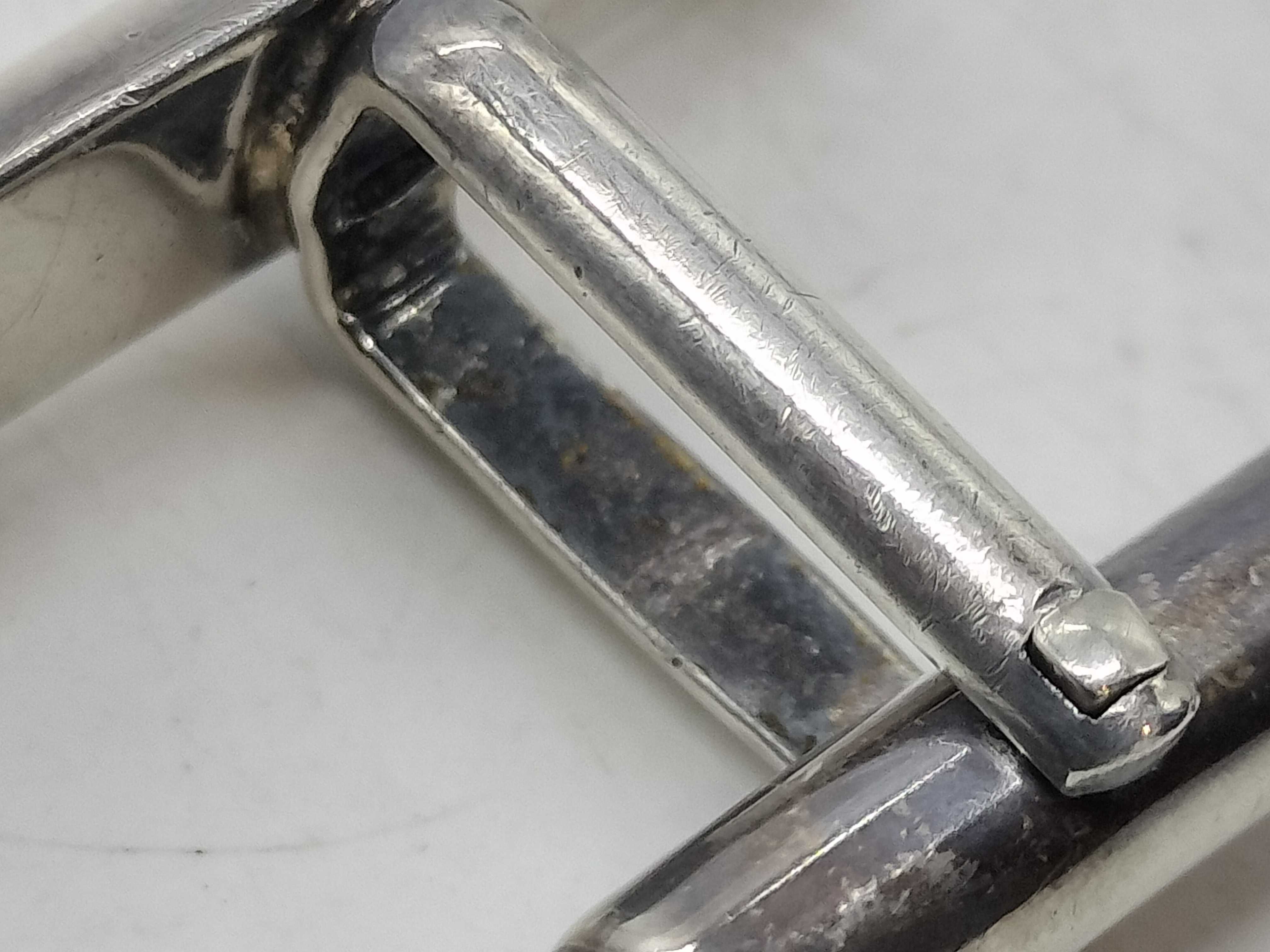 A Pair of Tiffany & Co. Sterling Silver and 18K Yellow Gold Baton Cufflinks
