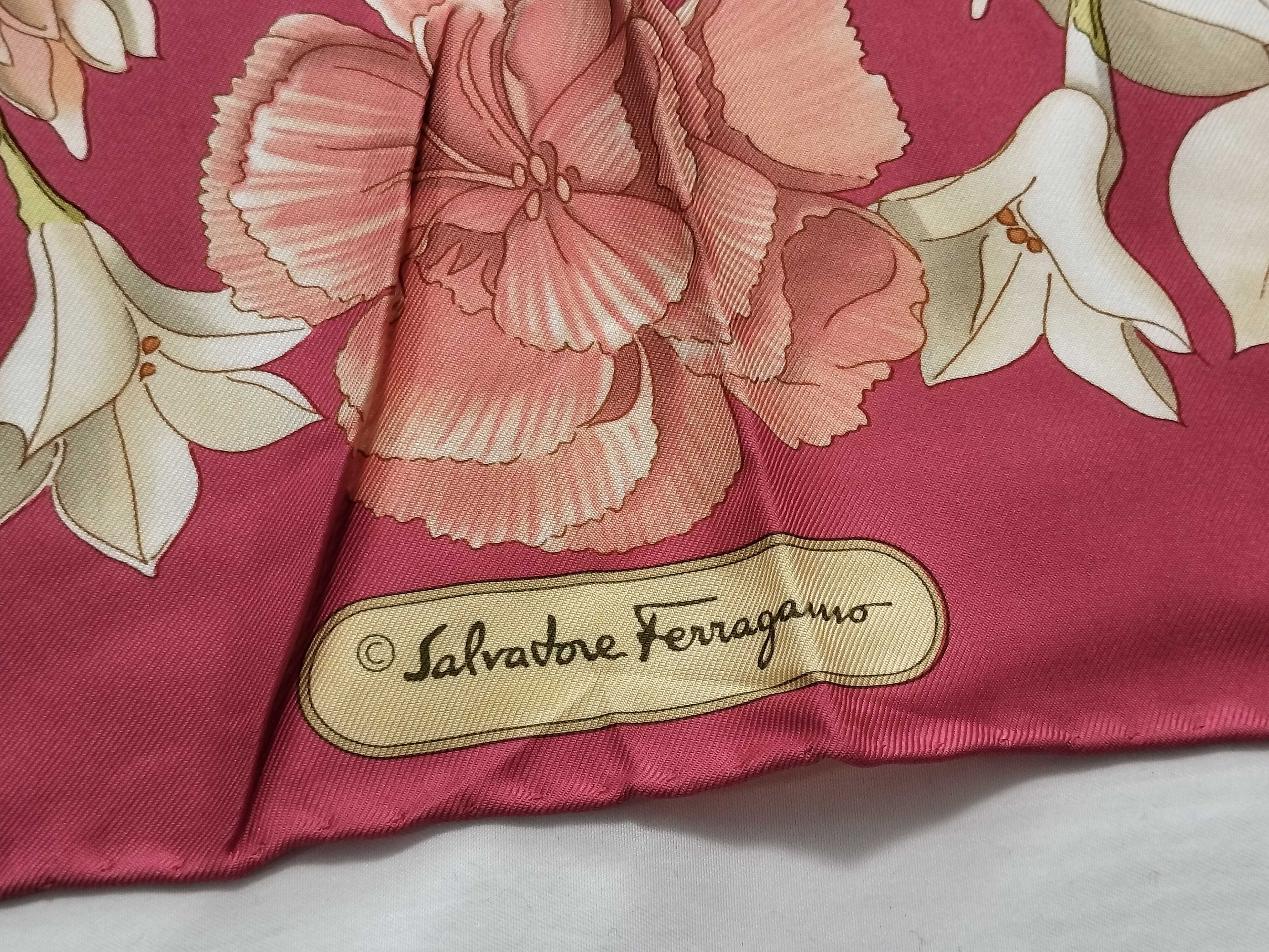 Salvatore Ferragamo Silk Floral and Olive Branch Scarf