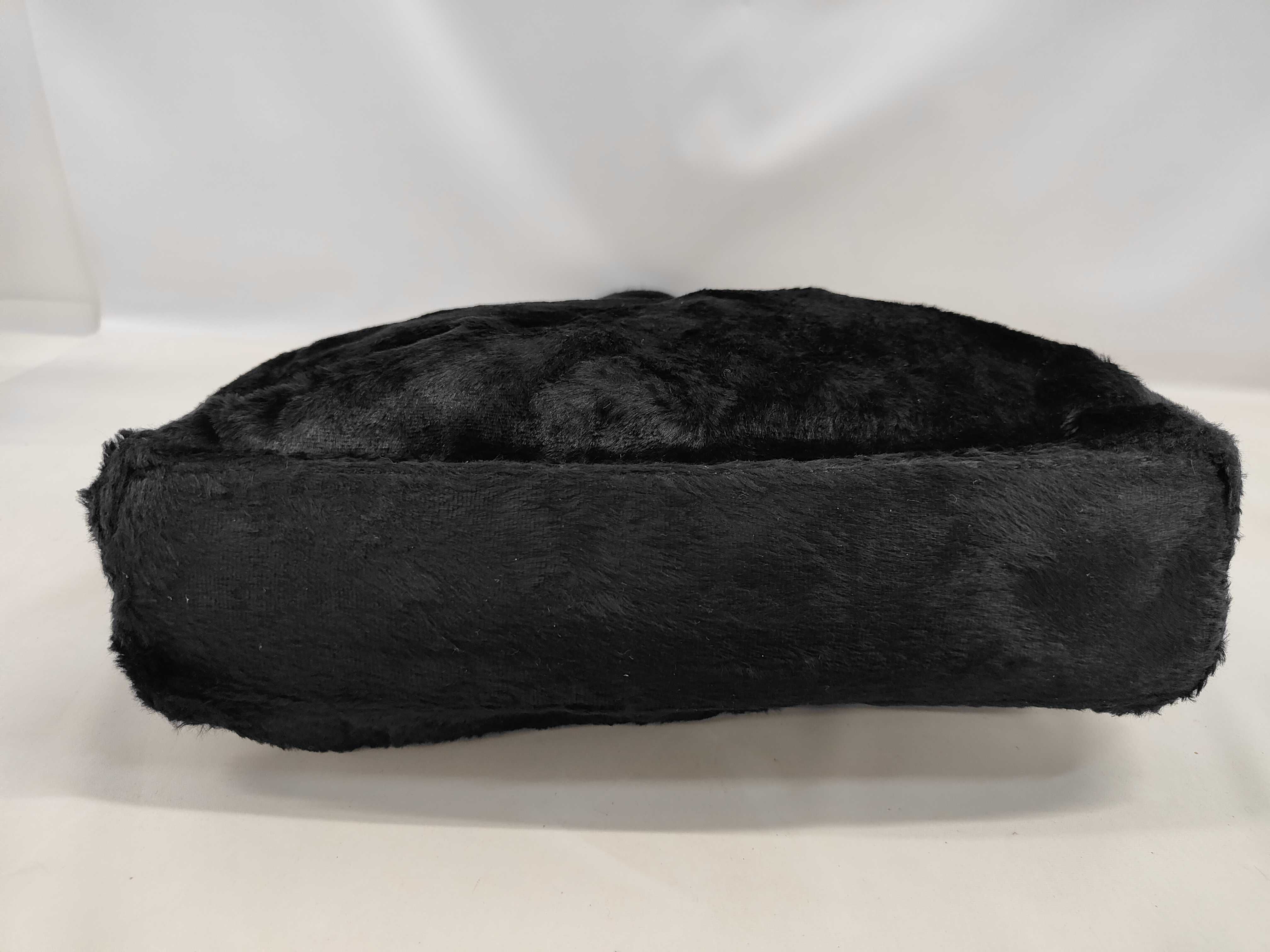 D&G Dolce and Gabbana Black Faux Fur Tote Bag