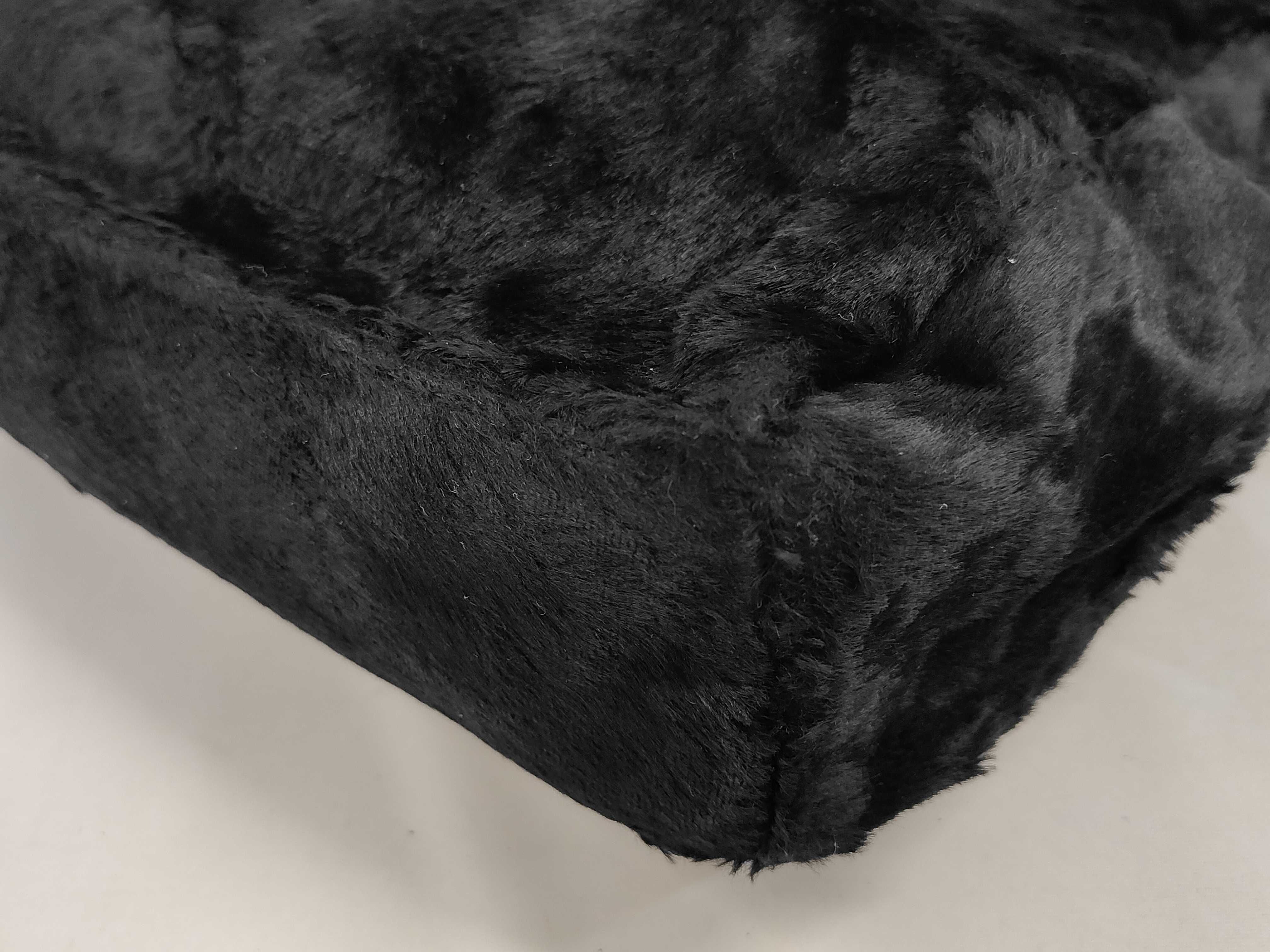 D&G Dolce and Gabbana Black Faux Fur Tote Bag