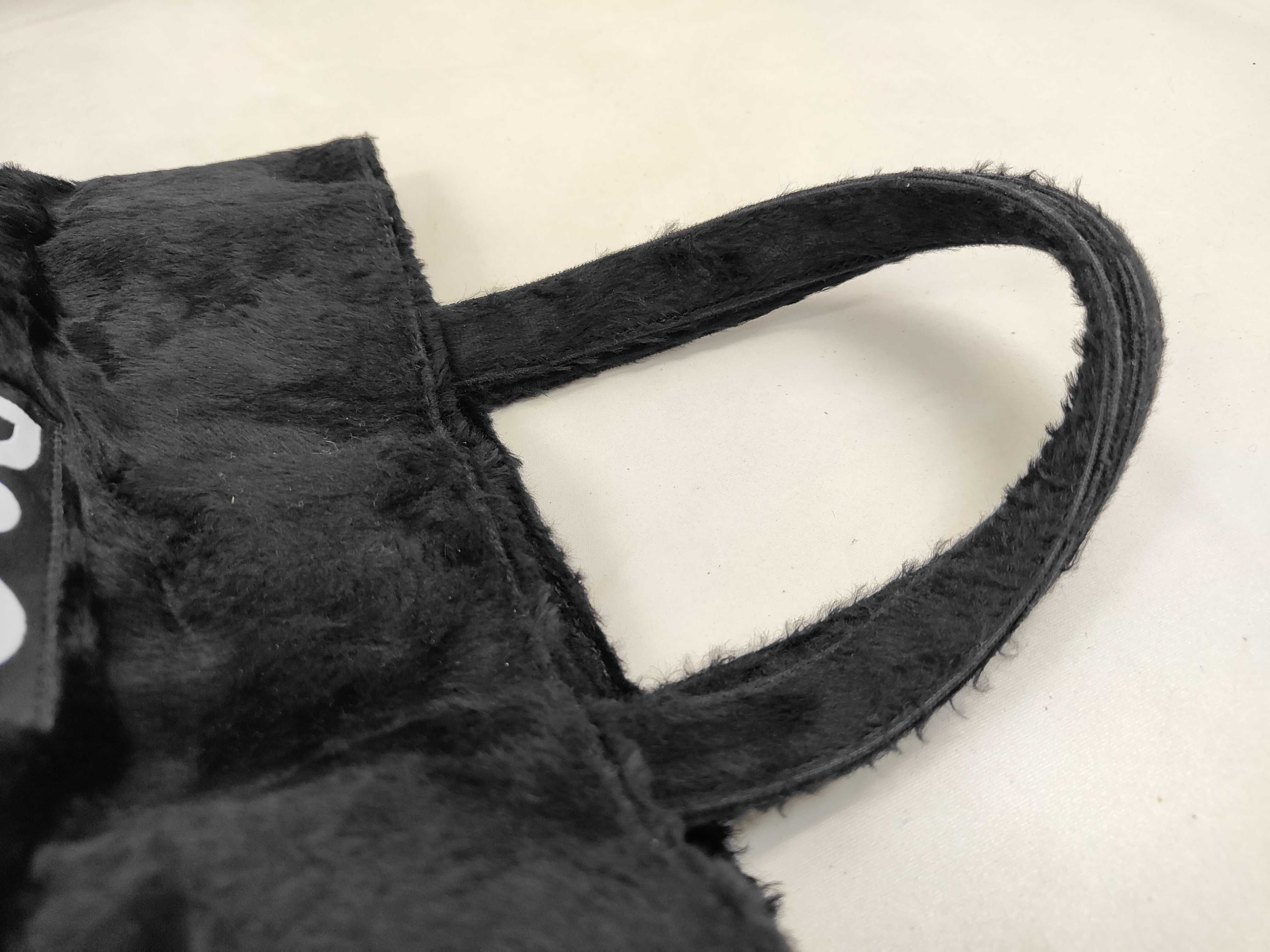 D&G Dolce and Gabbana Black Faux Fur Tote Bag