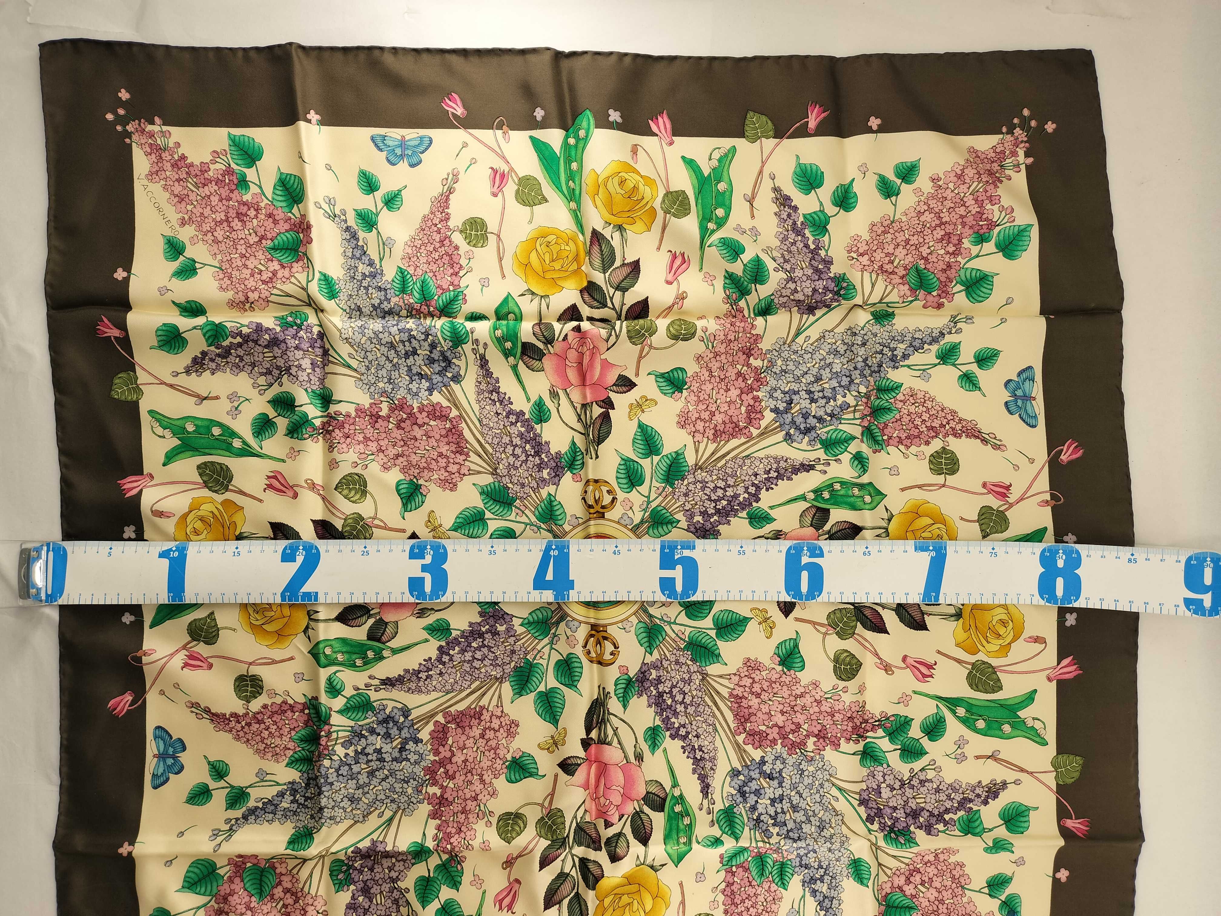 Gucci Vintage Silk Flora Pattern Scarf by Vittorio Accornero