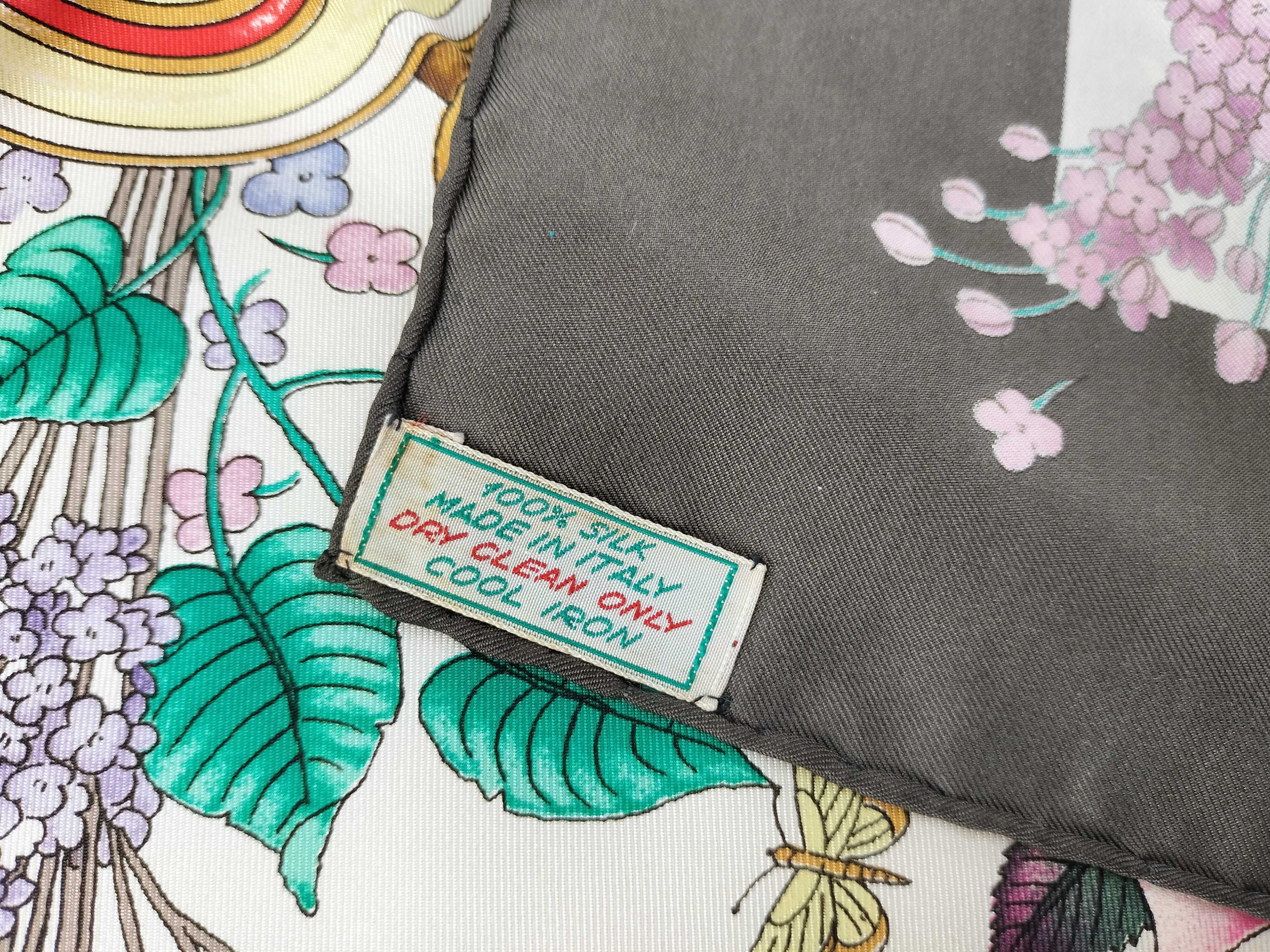 Gucci Vintage Silk Flora Pattern Scarf by Vittorio Accornero
