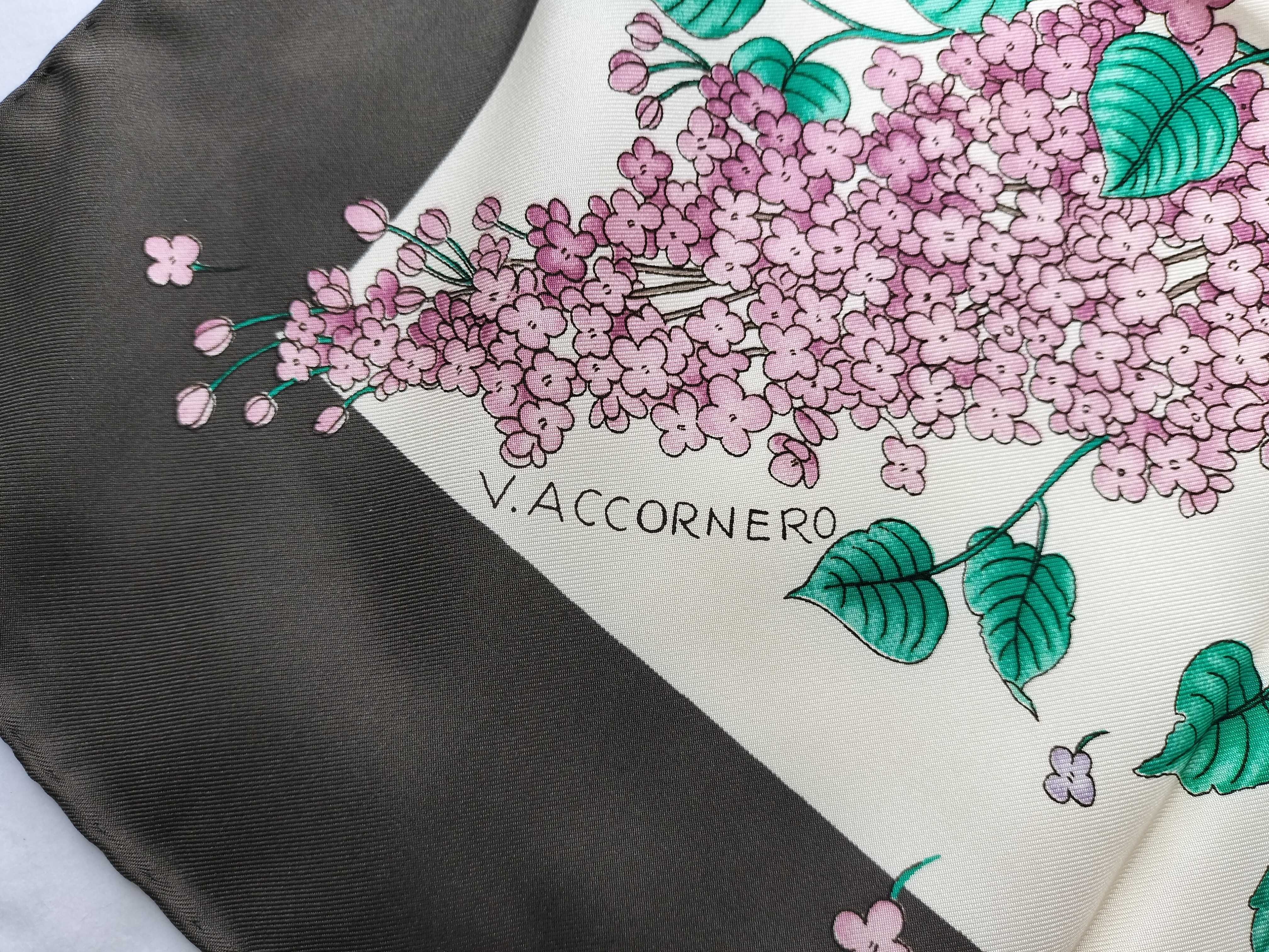 Gucci Vintage Silk Flora Pattern Scarf by Vittorio Accornero