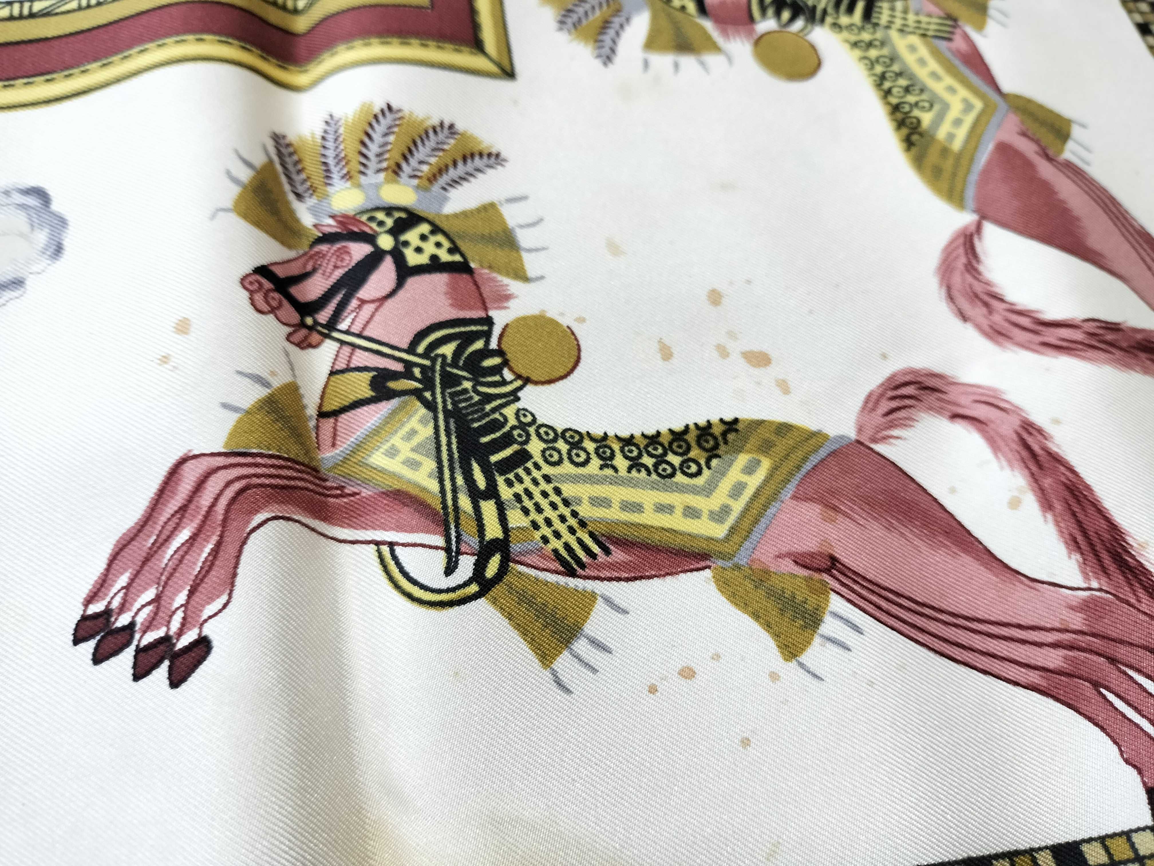 Hermes Harnais Francais Premier Empire Silk Carre Scarf