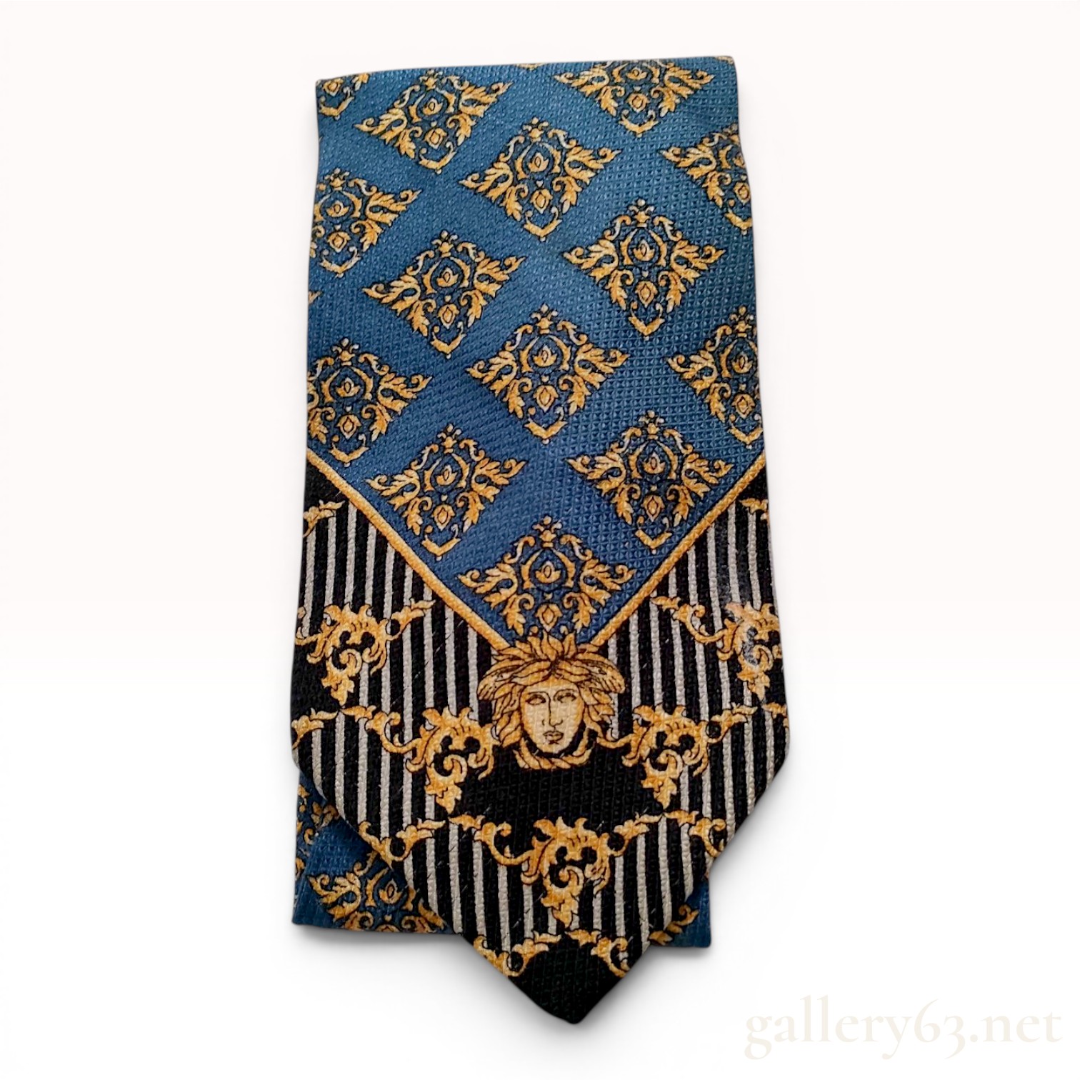 Gianni Versace Silk Medusa and Baroque Pattern Necktie