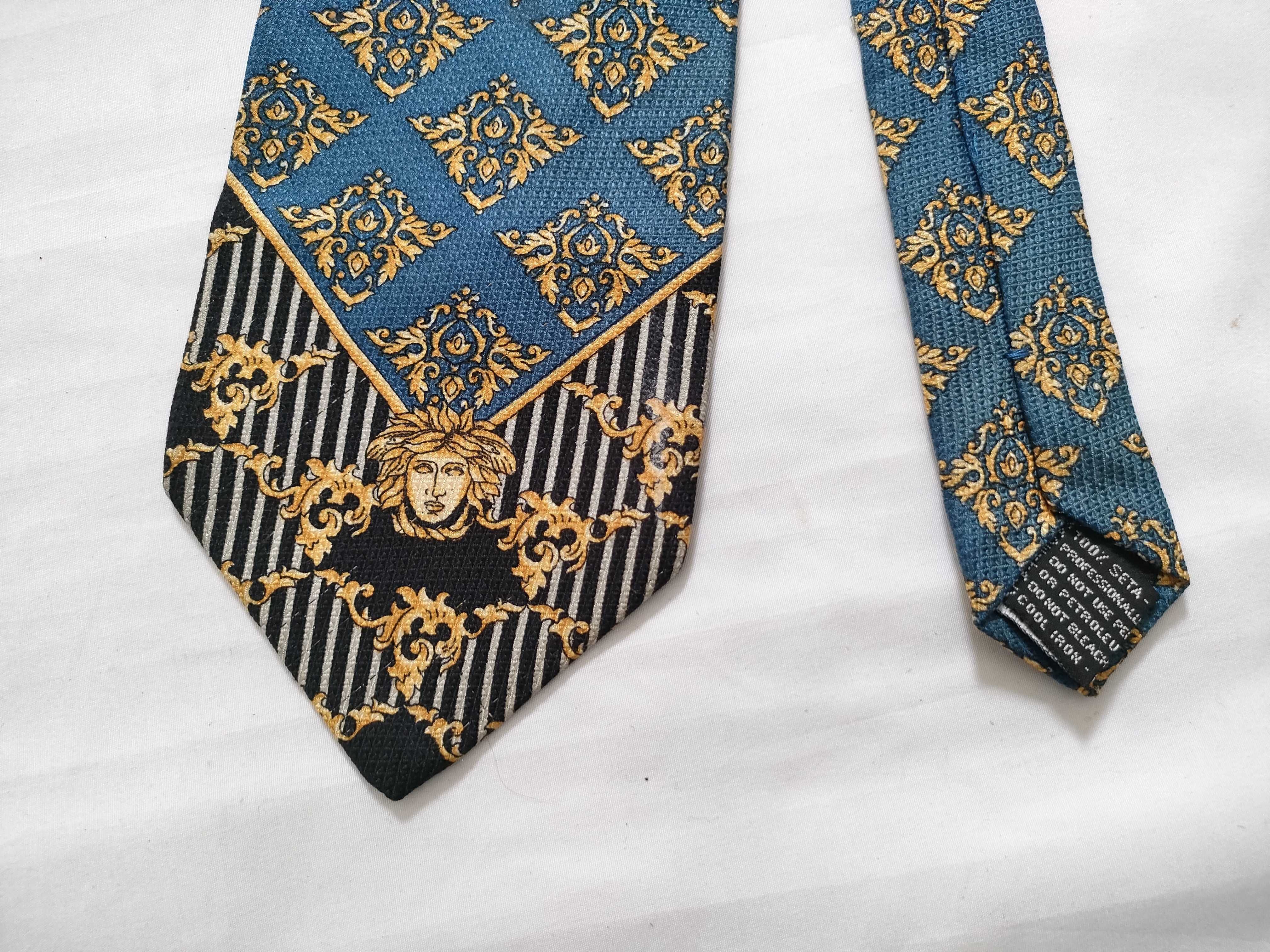 Gianni Versace Silk Medusa and Baroque Pattern Necktie