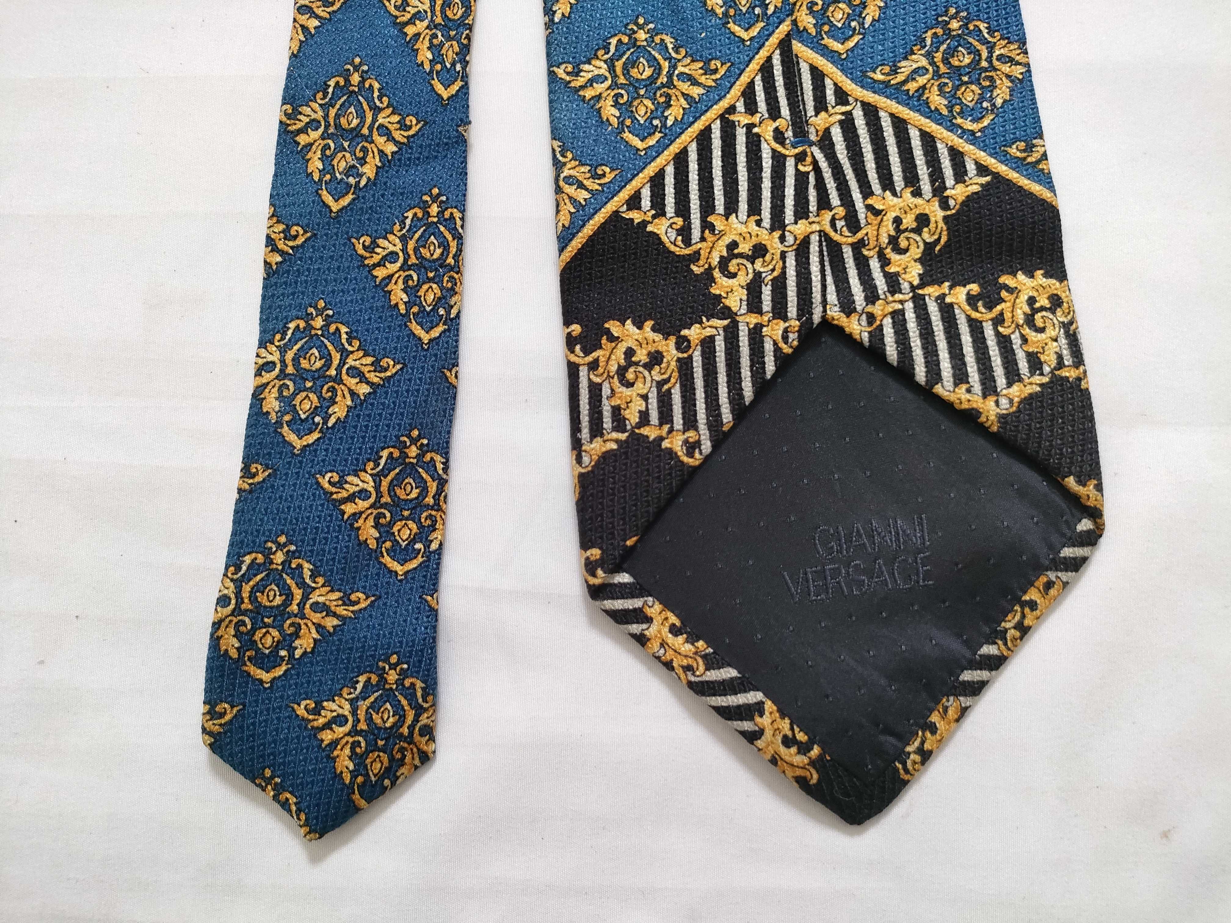 Gianni Versace Silk Medusa and Baroque Pattern Necktie