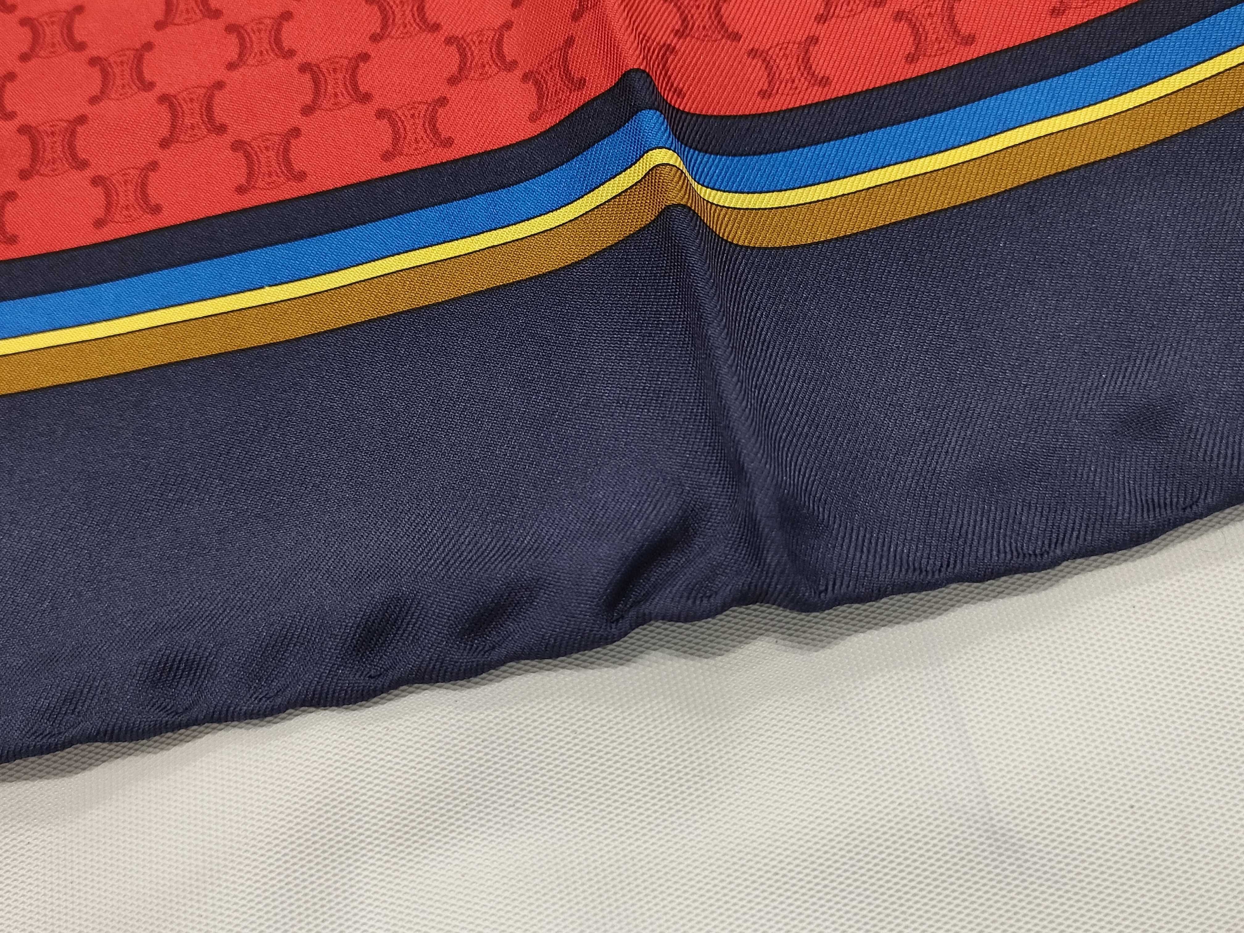 Celine Paris Vintage Equestrian Medallion Silk Scarf