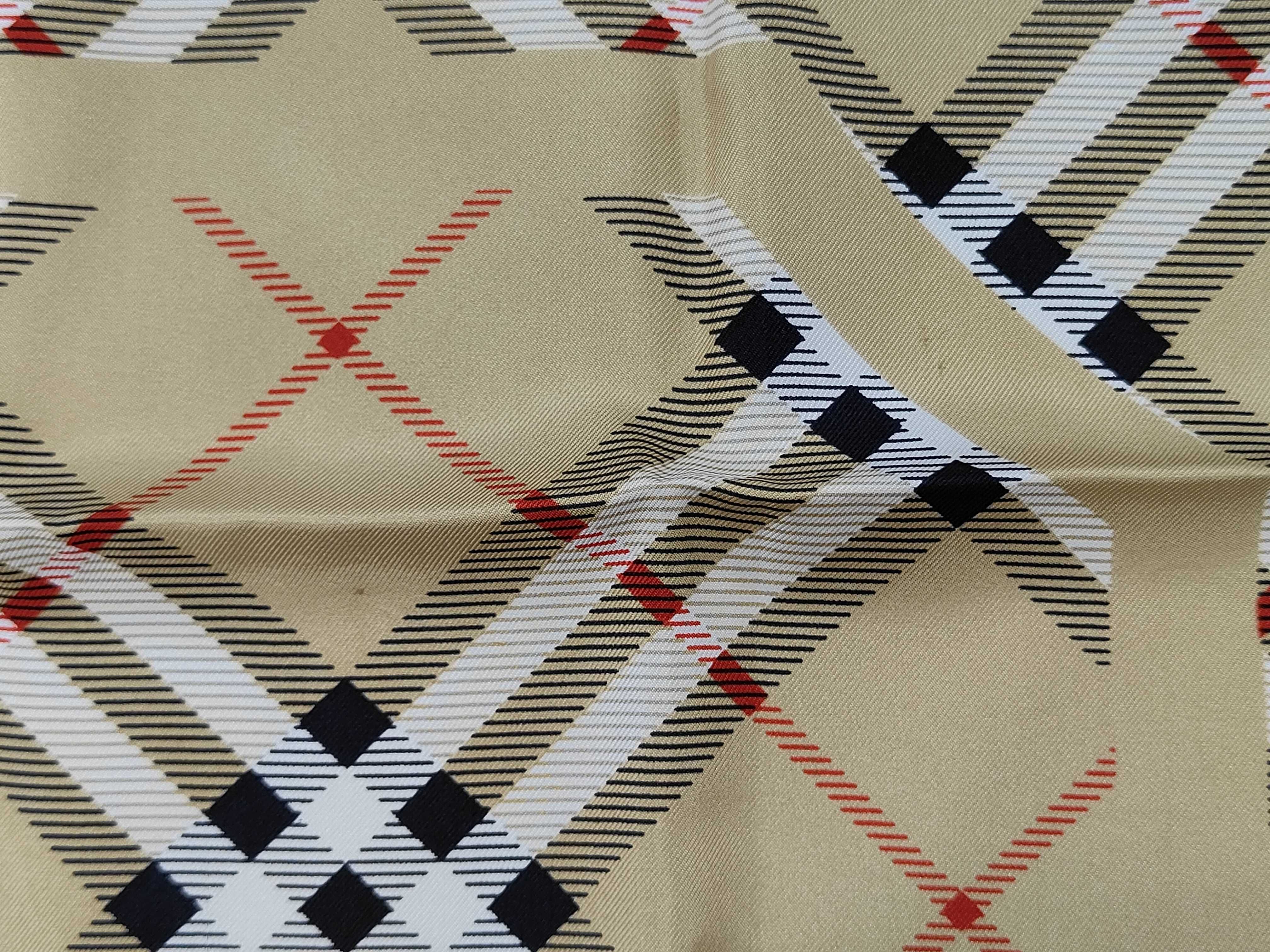 Vintage Burberrys Square Silk Scarf with Equestrian Knight Logo