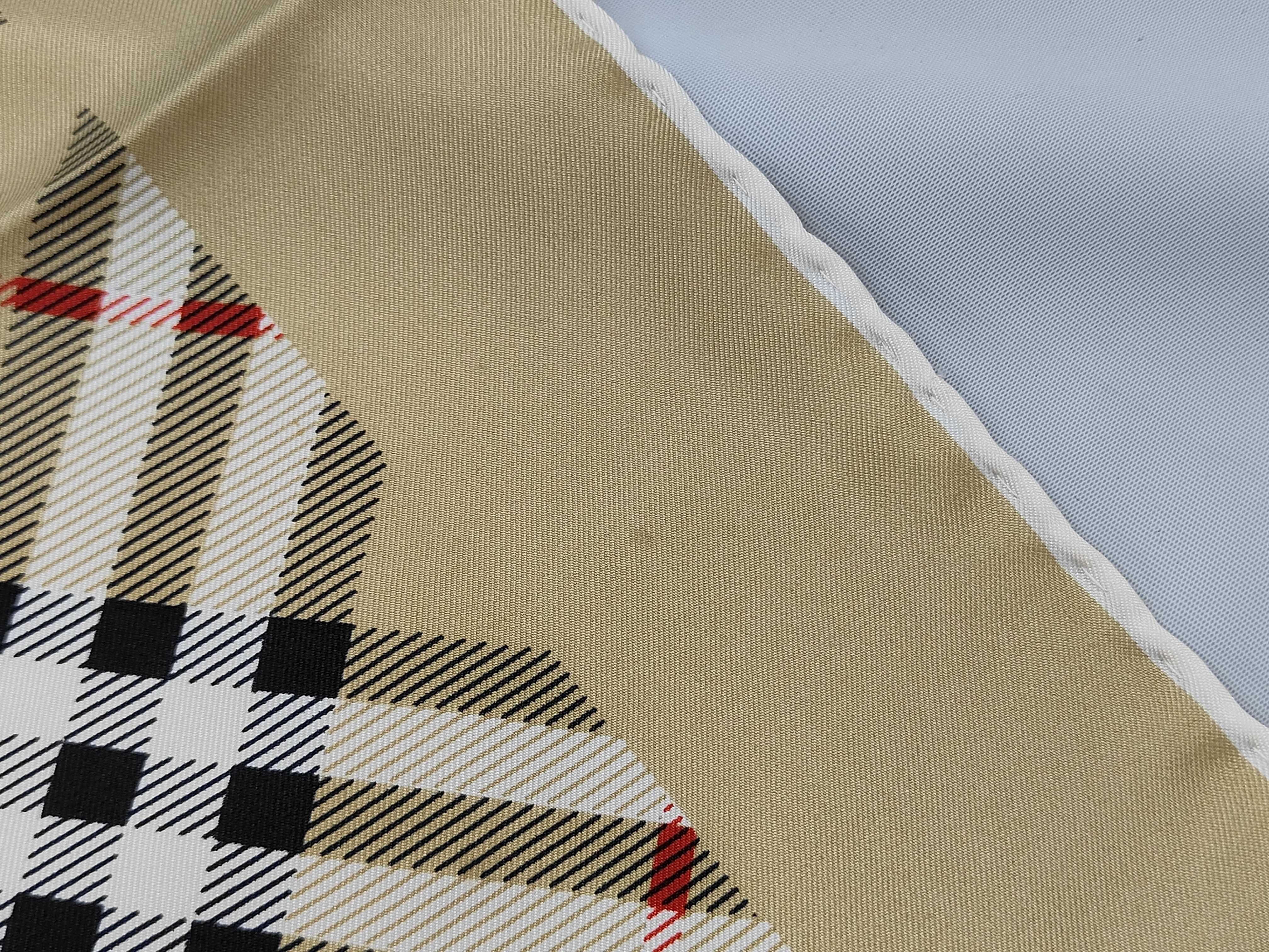 Vintage Burberrys Square Silk Scarf with Equestrian Knight Logo