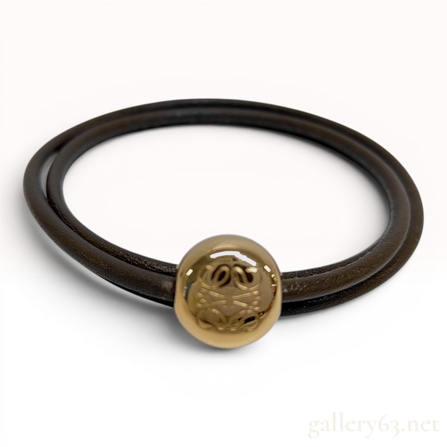 Loewe Anagram Pebble Leather Bracelet