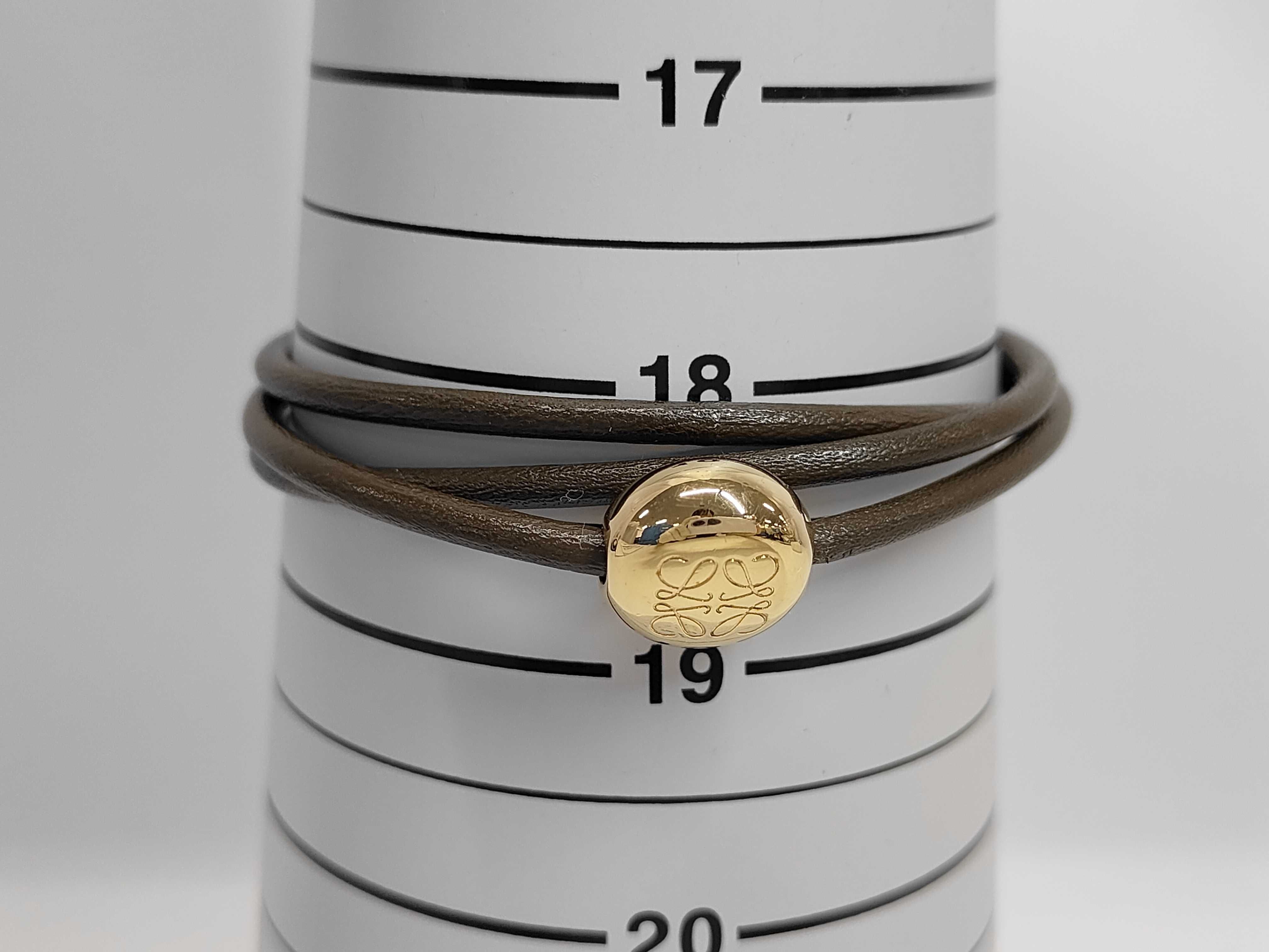 Loewe Anagram Pebble Leather Bracelet