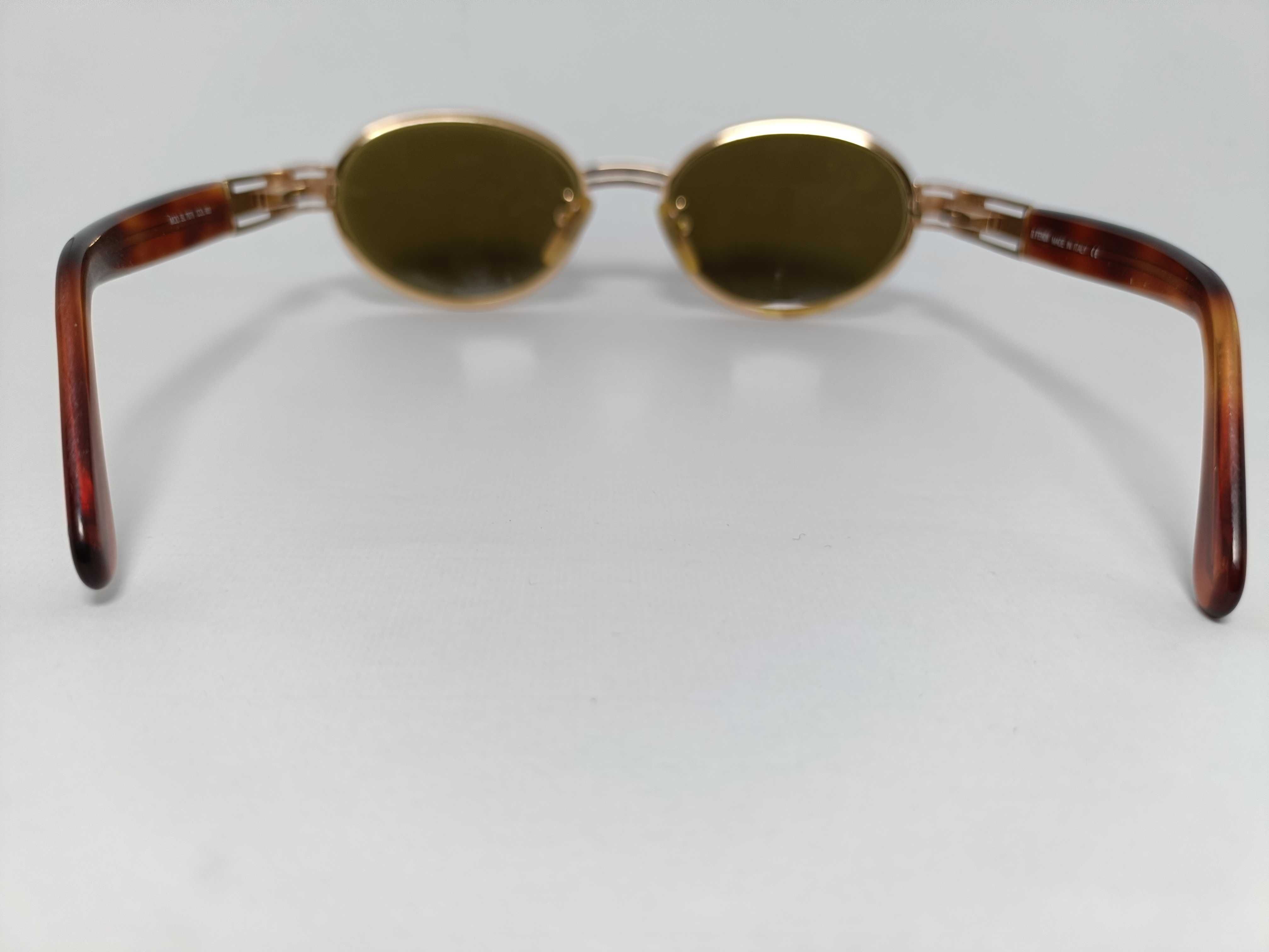 Fendi Vintage Oval Gold-Tone Metal Sunglasses Model SL 7076 Color 683