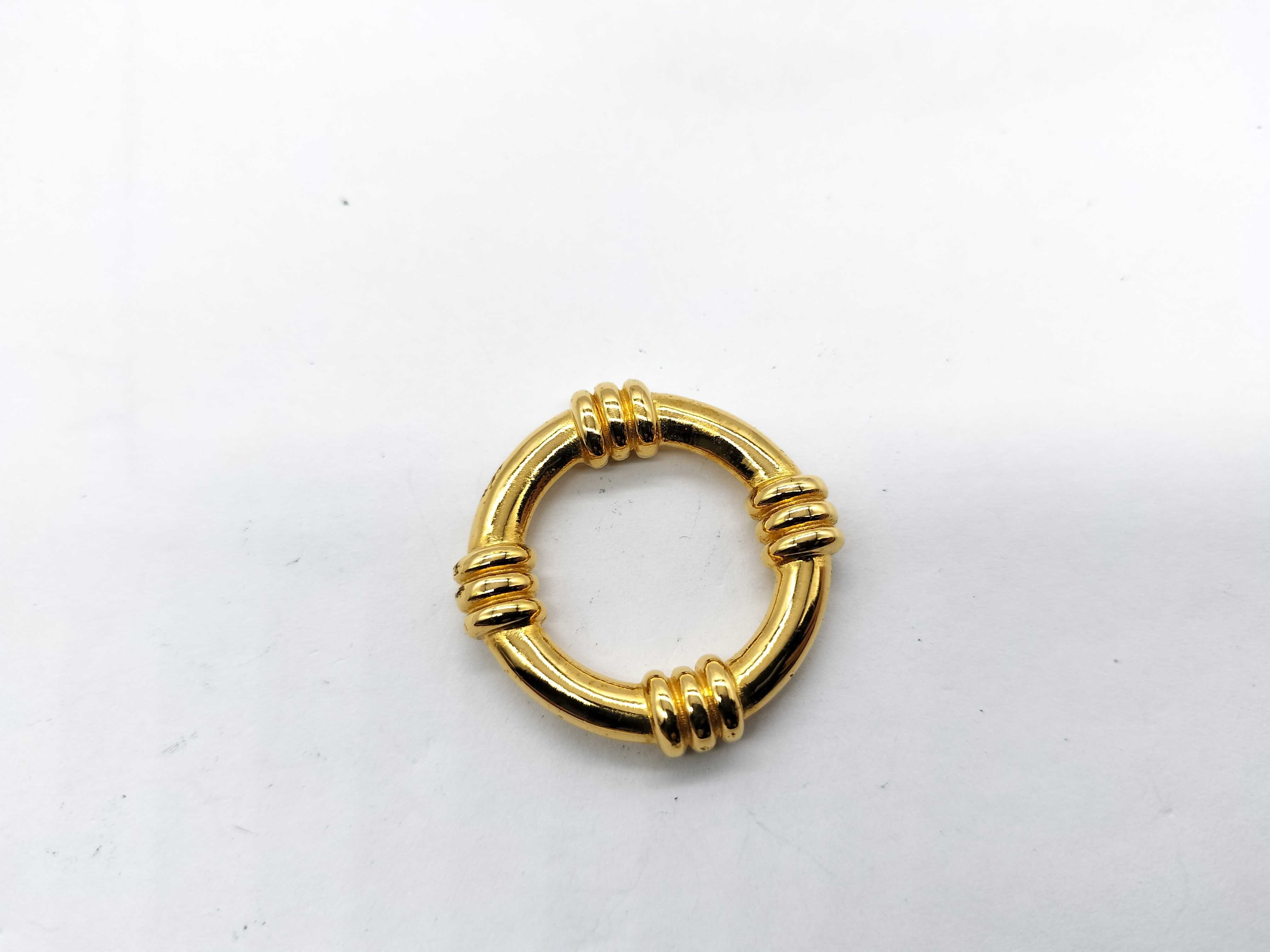 Hermes Gold-Plated Gadroon Scarf Ring with Original Box