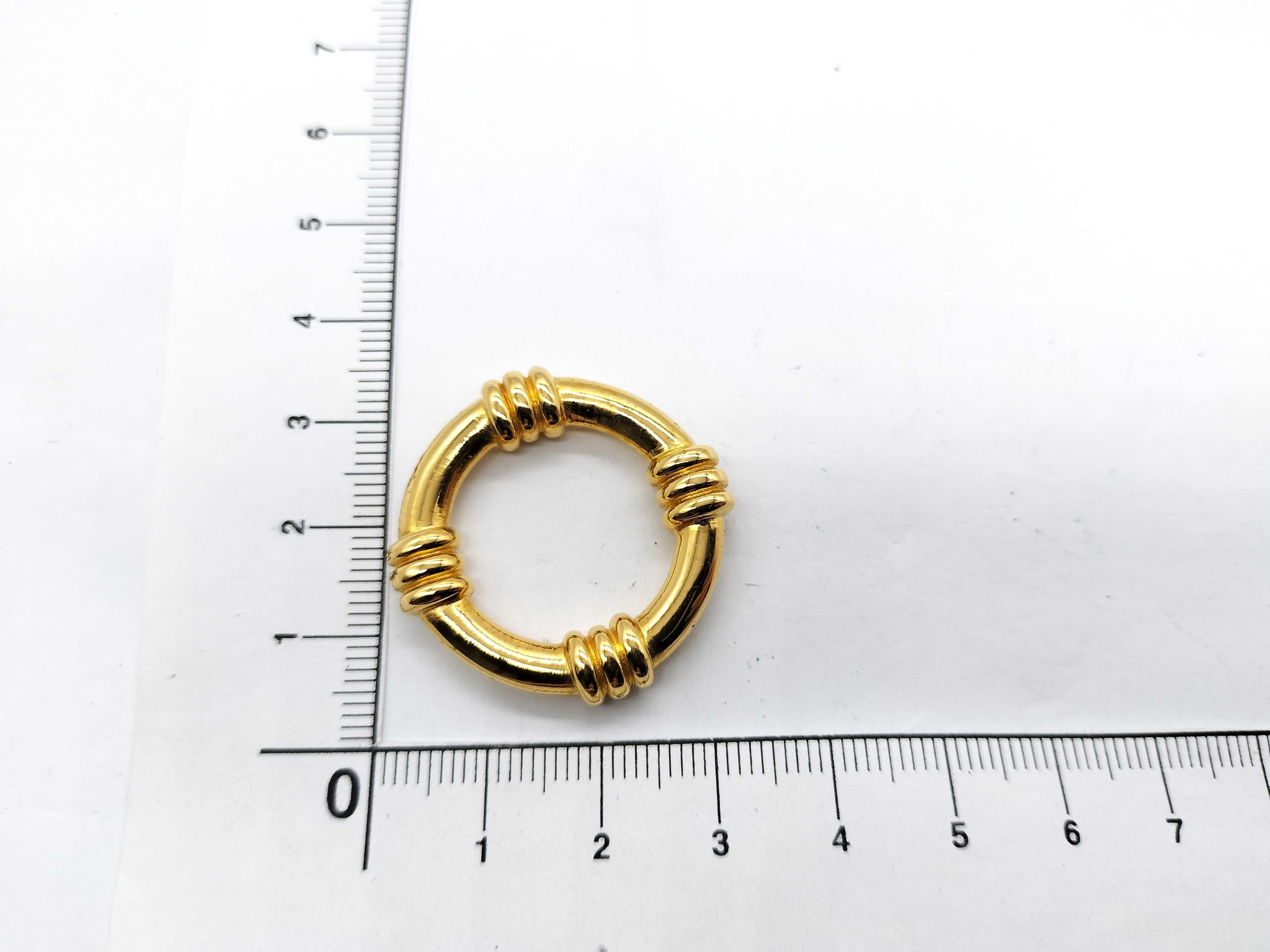 Hermes Gold-Plated Gadroon Scarf Ring with Original Box