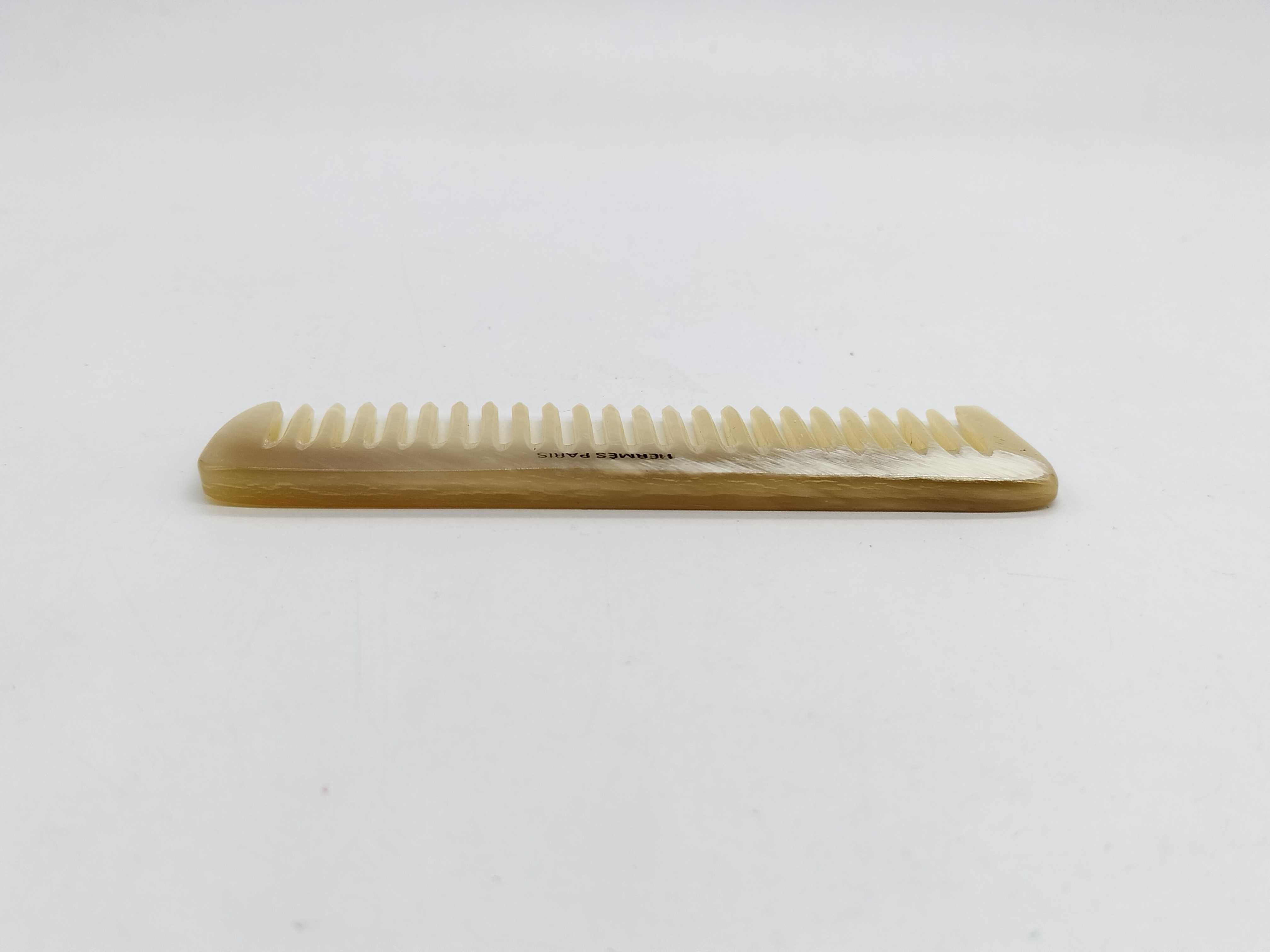Hermes Buffalo Horn Pocket Comb with Black Leather Case