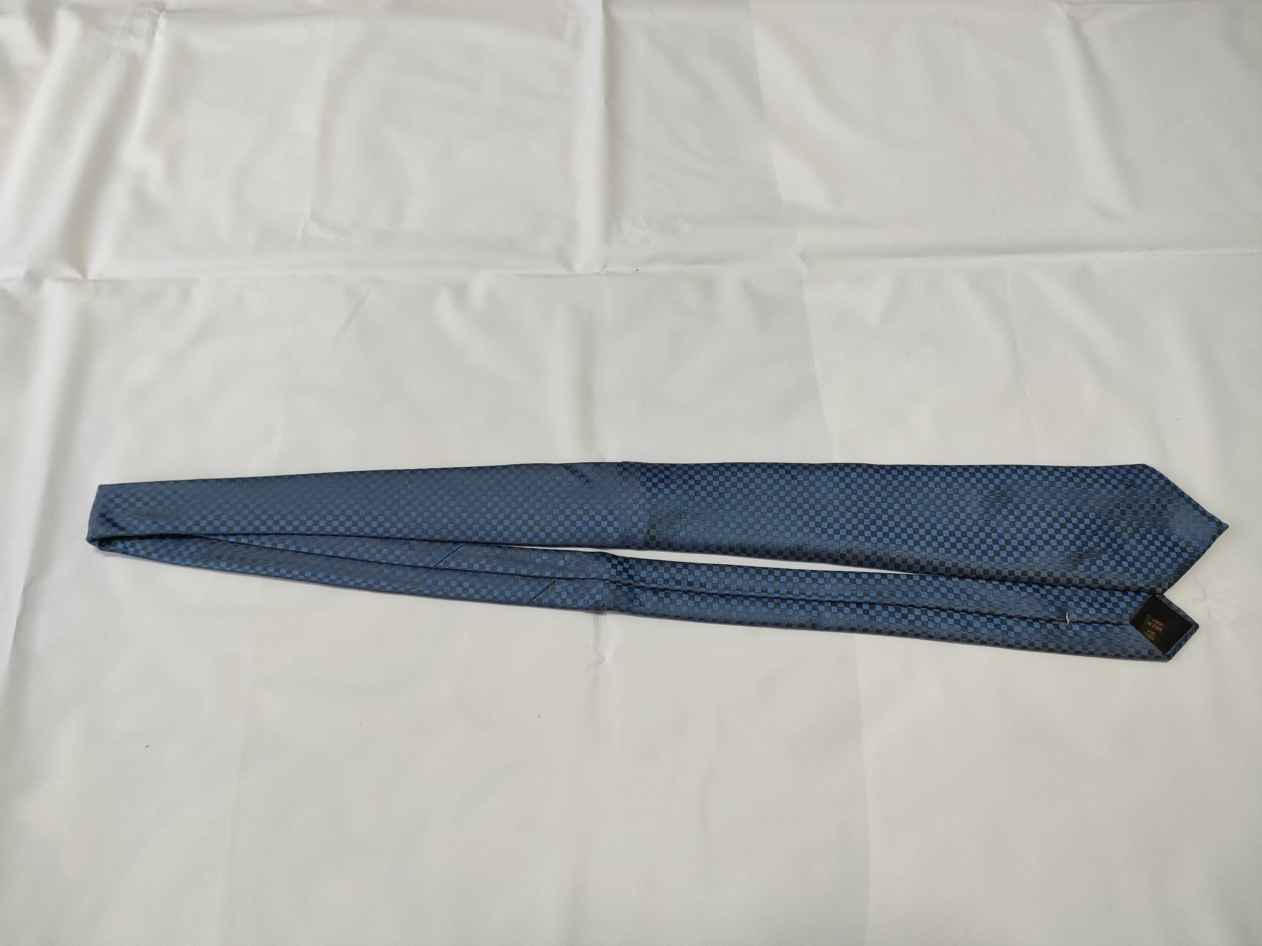 Louis Vuitton Blue Damier Silk Jacquard Necktie with Presentation Box