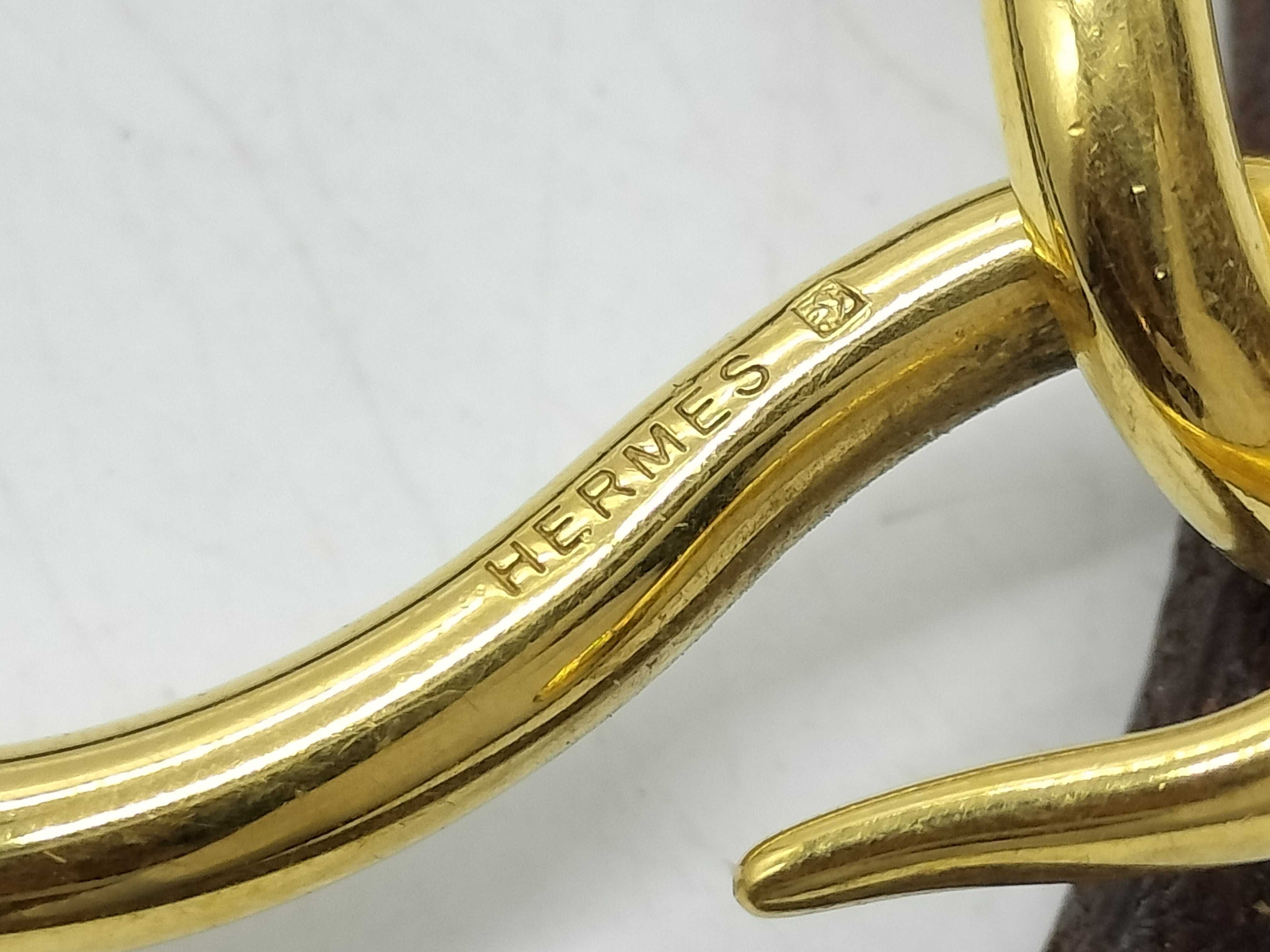 Hermes Jumbo Double Tour Leather Bracelet with Gold Plated Hardware