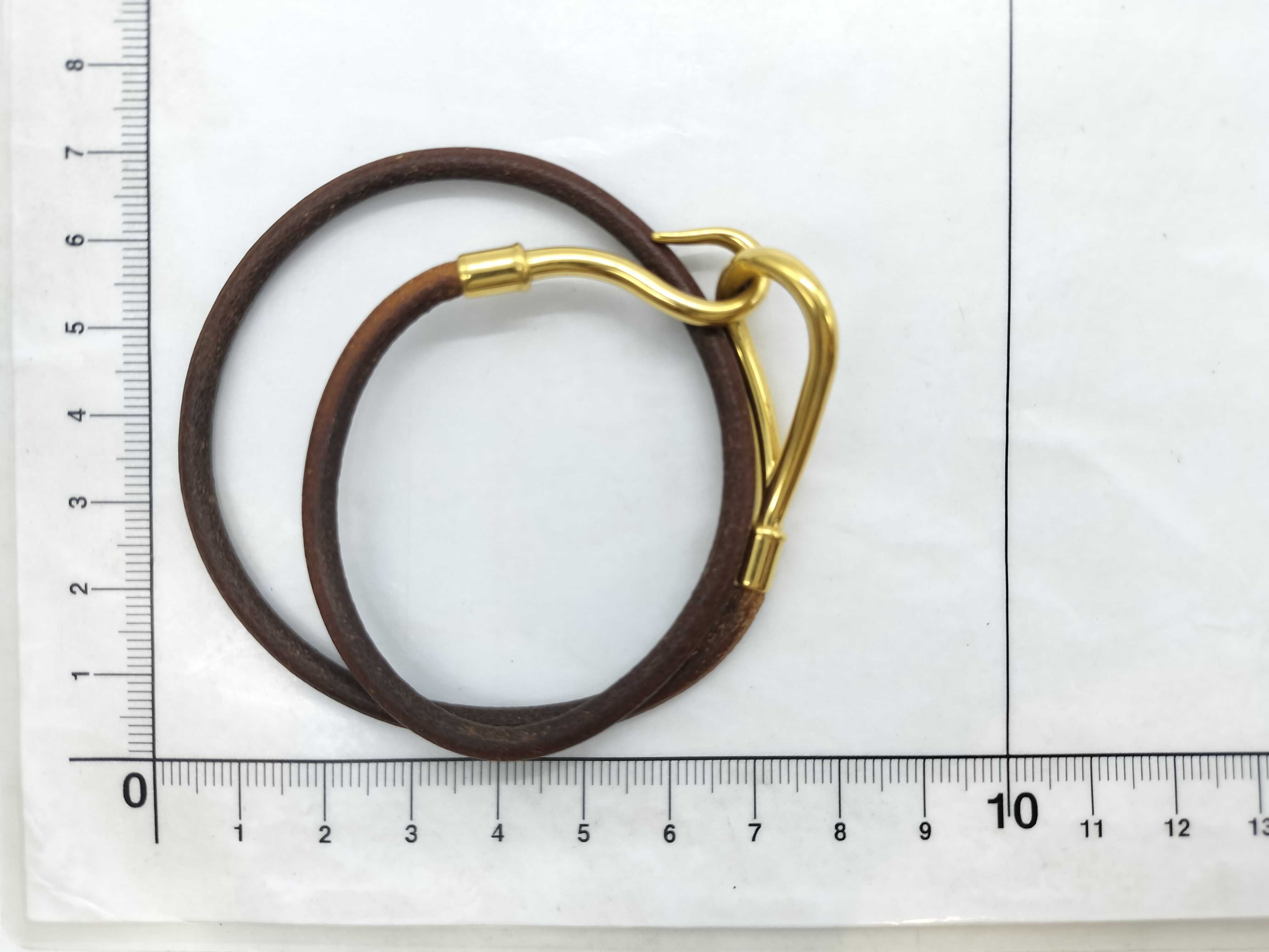 Hermes Jumbo Double Tour Leather Bracelet with Gold Plated Hardware
