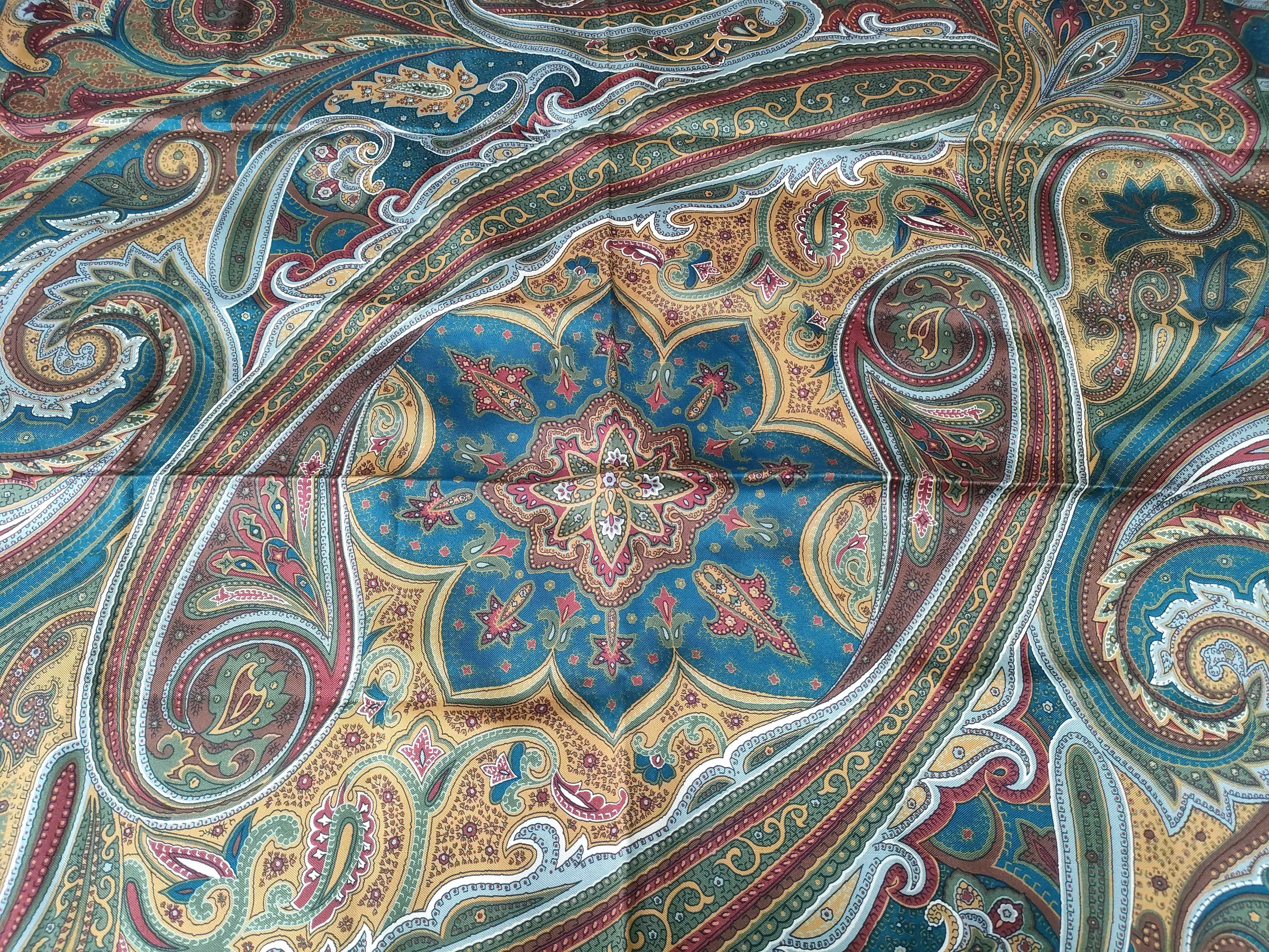 Yves Saint Laurent Vintage Silk Paisley Square Scarf