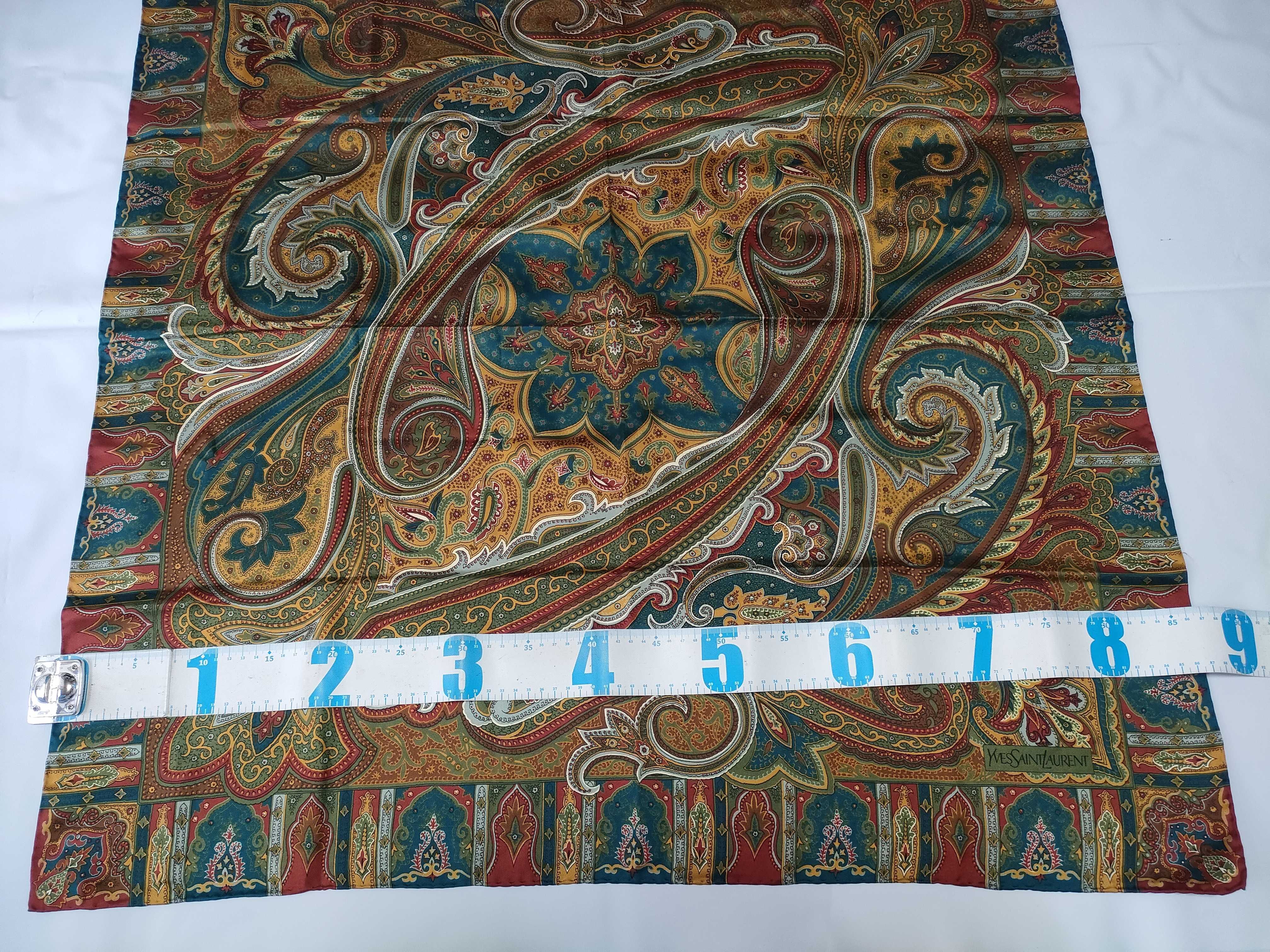 Yves Saint Laurent Vintage Silk Paisley Square Scarf