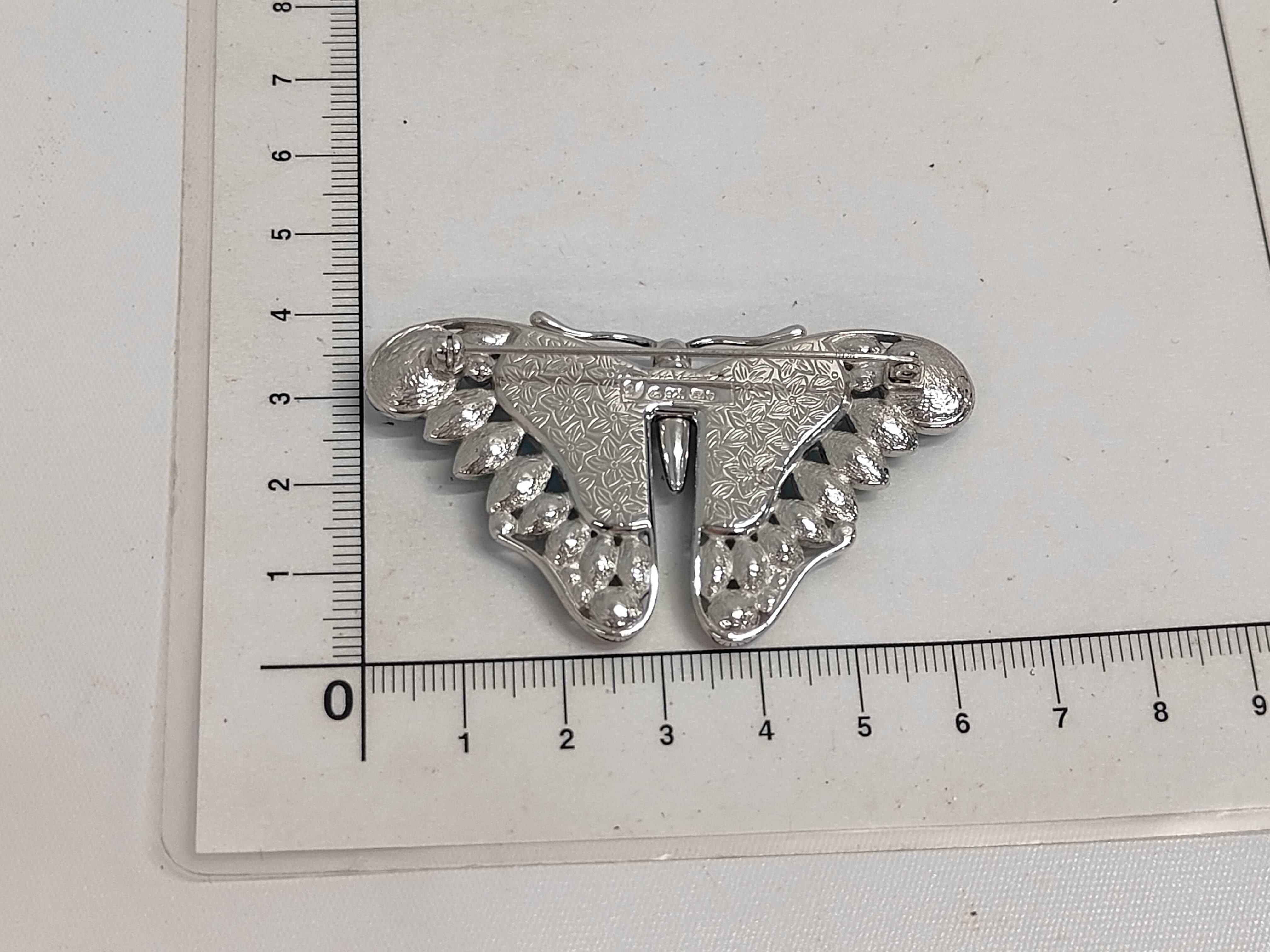 Swarovski Almazora Paradise Sterling Silver and Crystal Butterfly Brooch