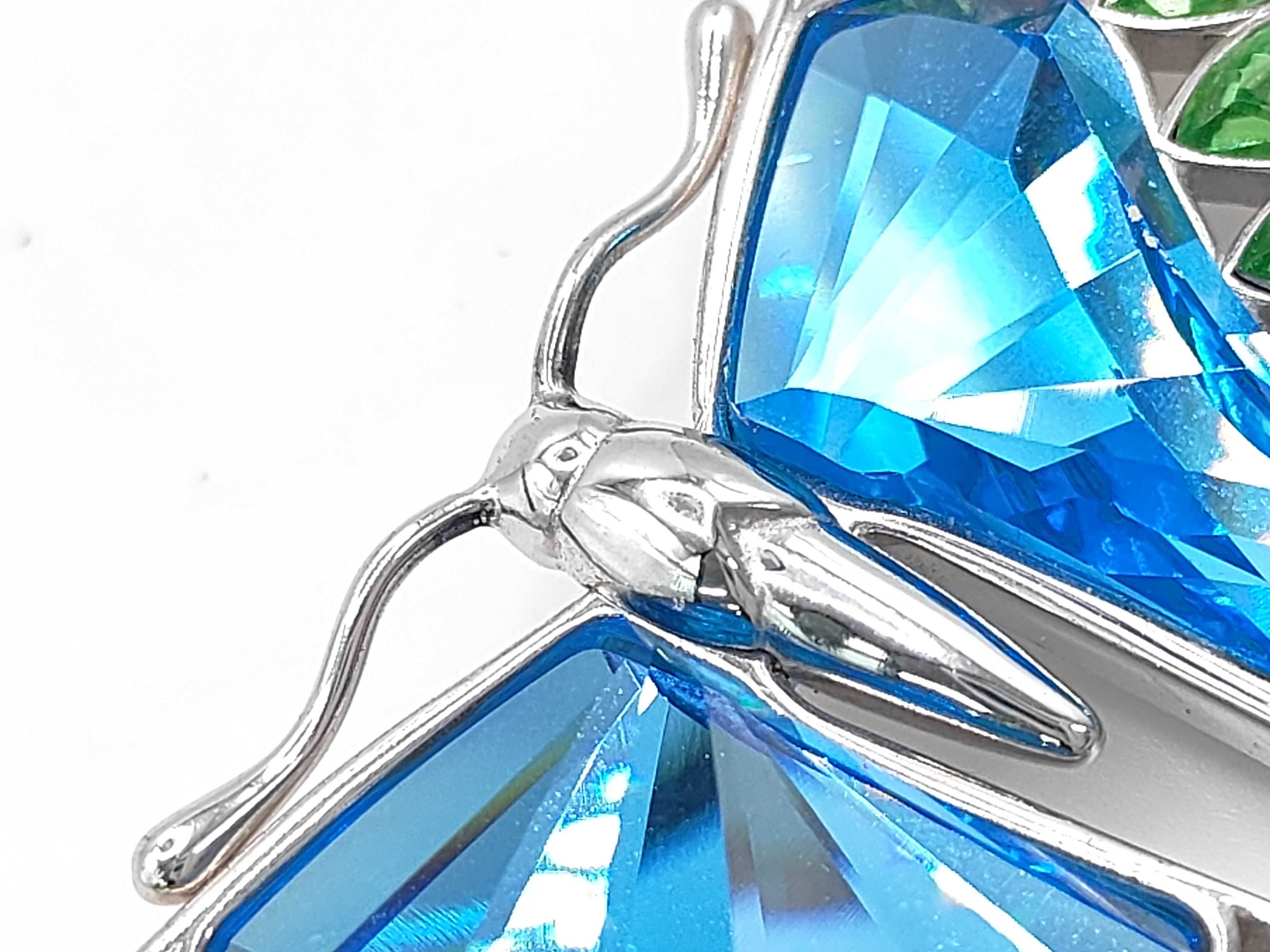 Swarovski Almazora Paradise Sterling Silver and Crystal Butterfly Brooch