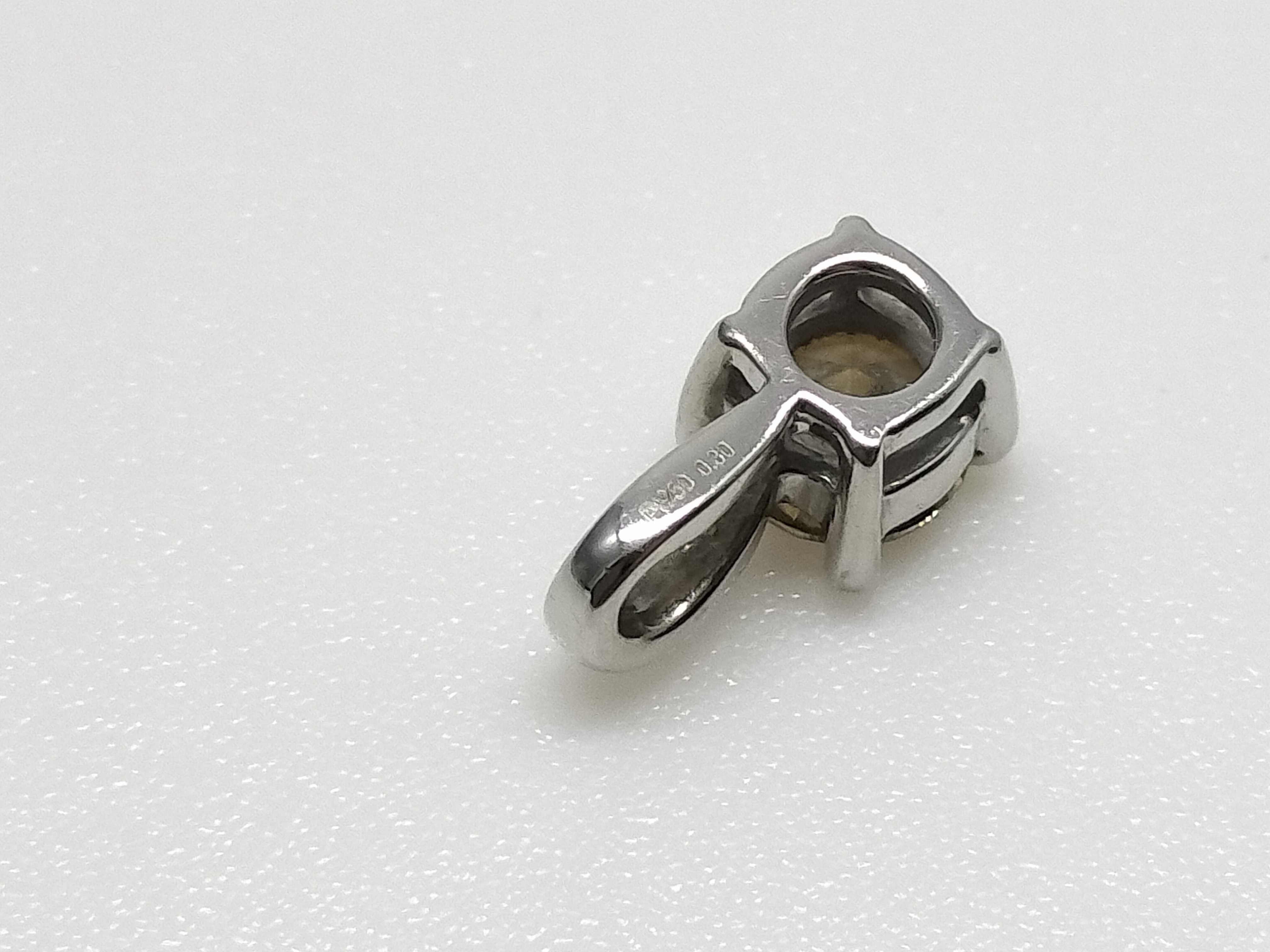 Champagne Diamond and Pt950 Platinum Solitaire Pendant