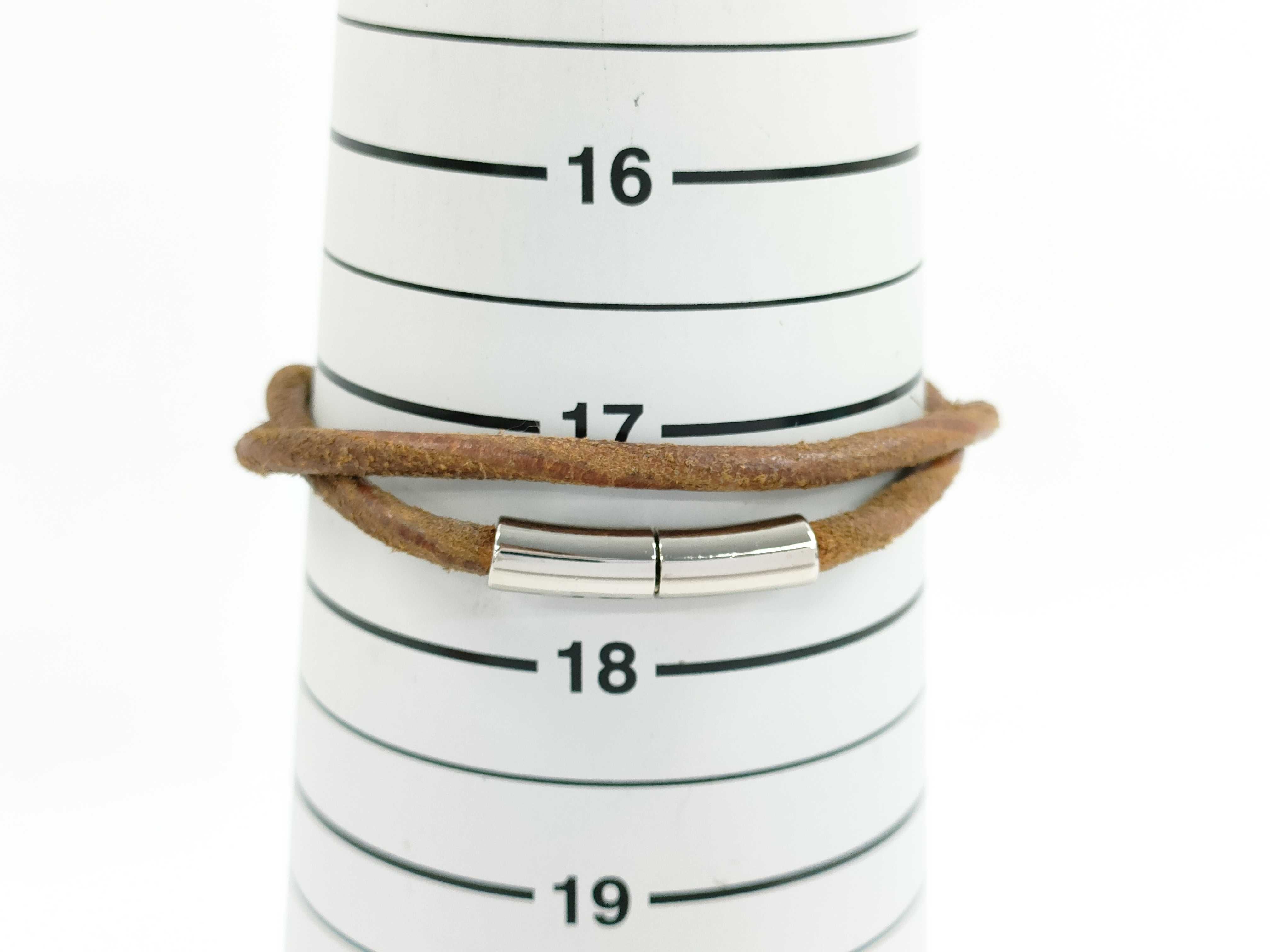 Hermes Tournis Tresse Brown Leather Wrap Bracelet