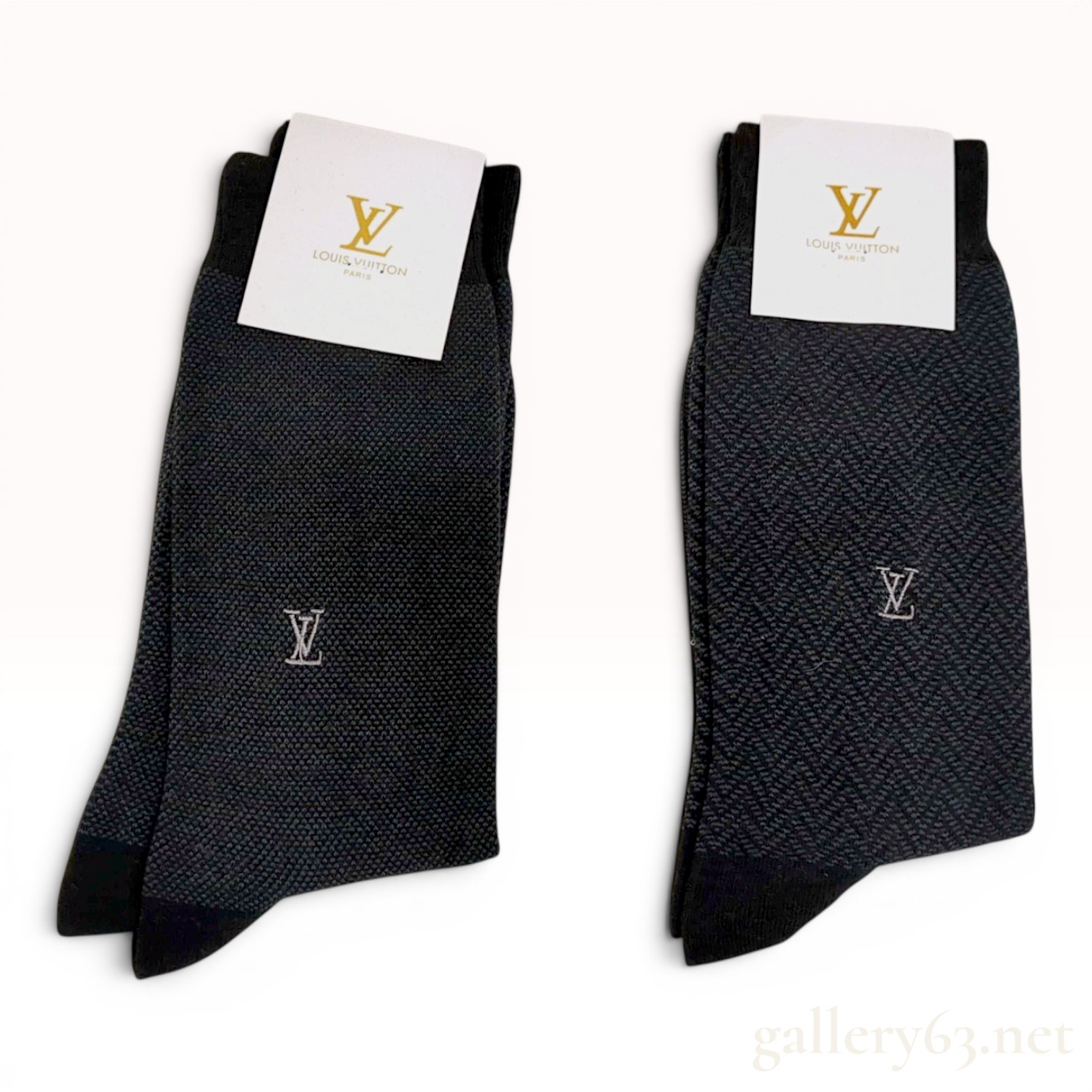 Two Louis Vuitton Men's Monogram Dress Socks
