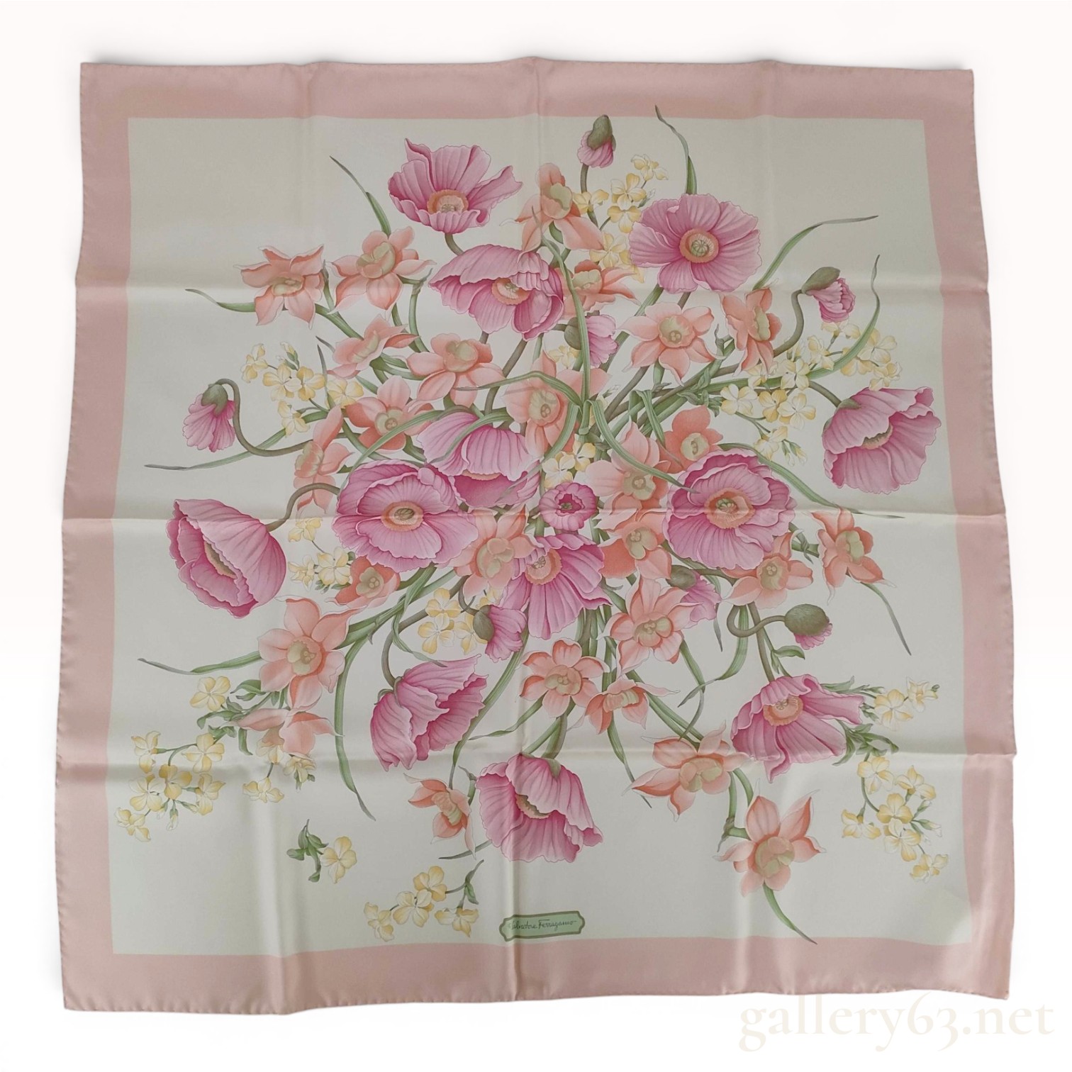 Salvatore Ferragamo Floral Silk Scarf with Box