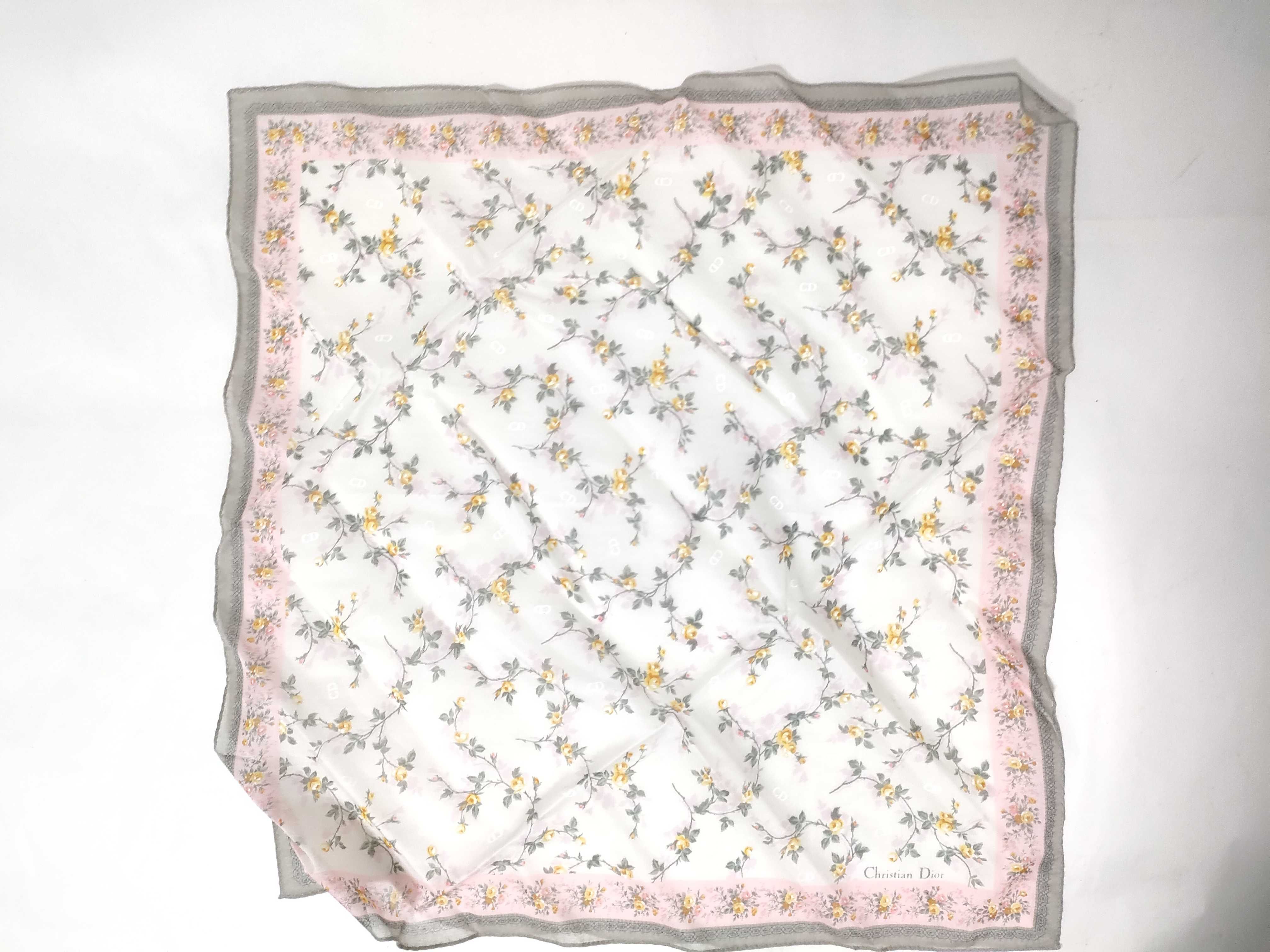 Set of Three Christian Dior Floral Monogram Cotton Handkerchiefs in Presentation Box