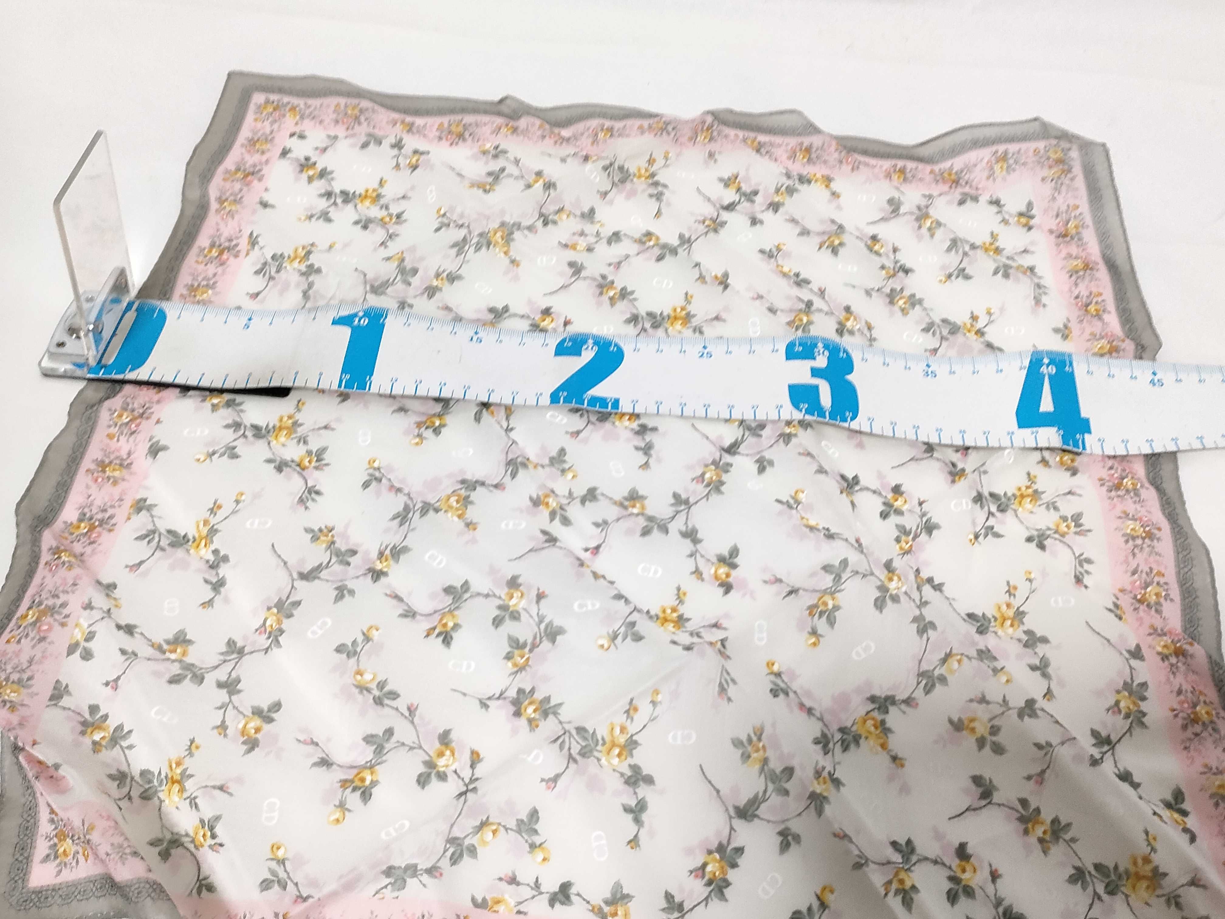 Set of Three Christian Dior Floral Monogram Cotton Handkerchiefs in Presentation Box