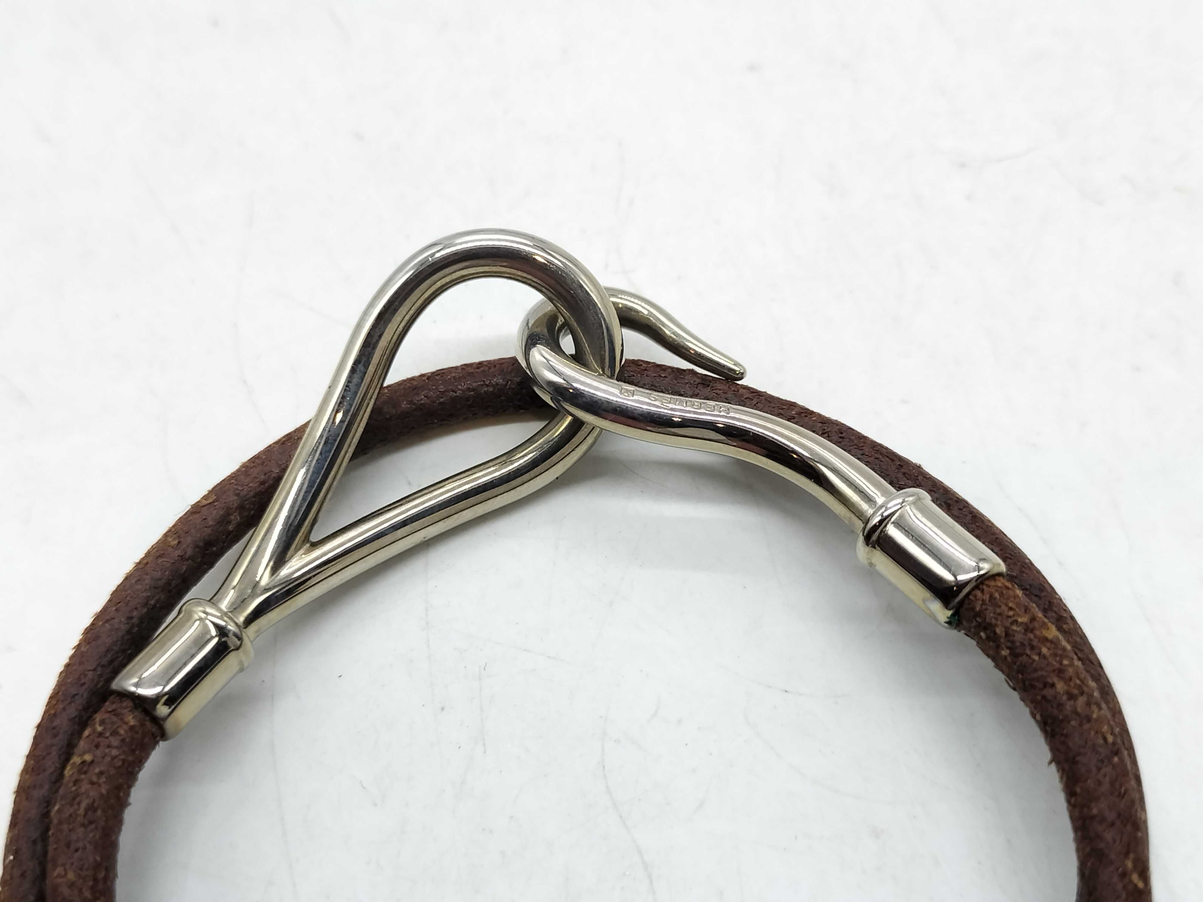 Hermes Jumbo Hook Double Wrap Leather Bracelet