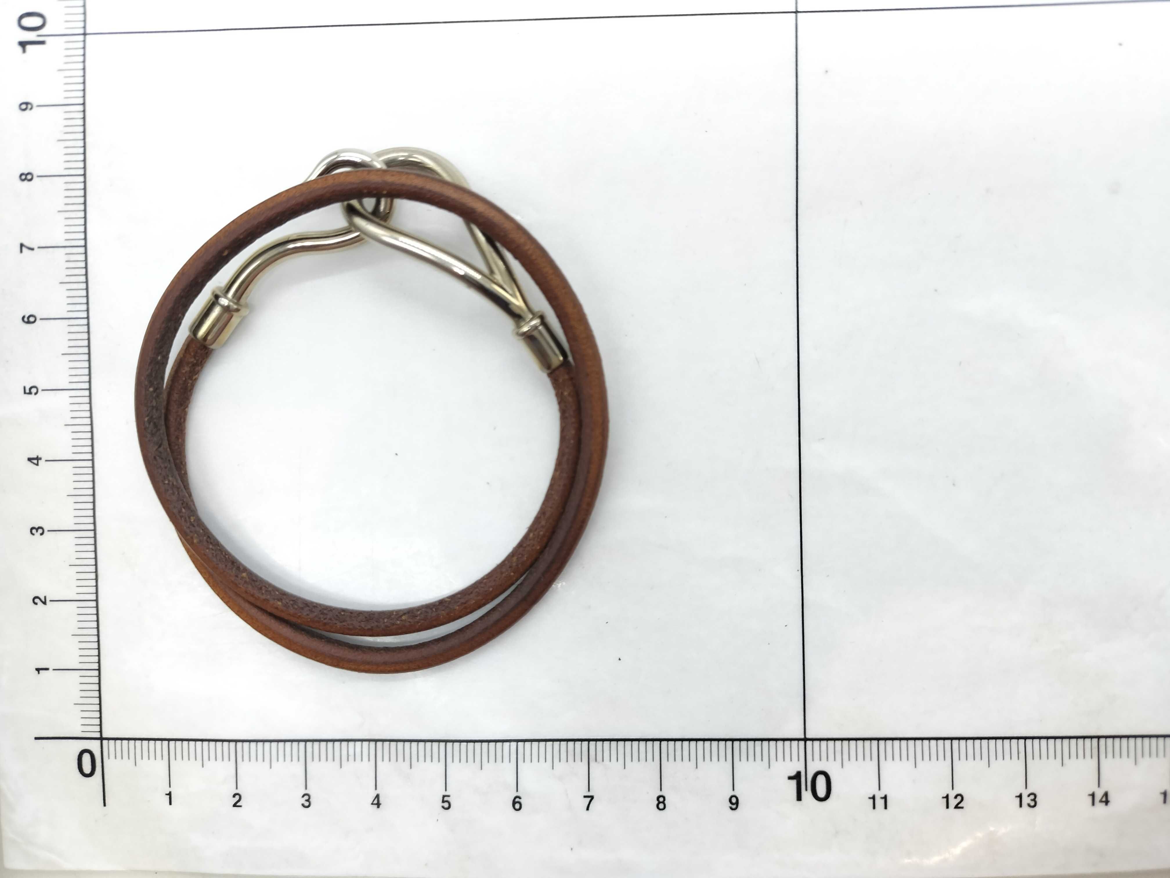 Hermes Jumbo Hook Double Wrap Leather Bracelet