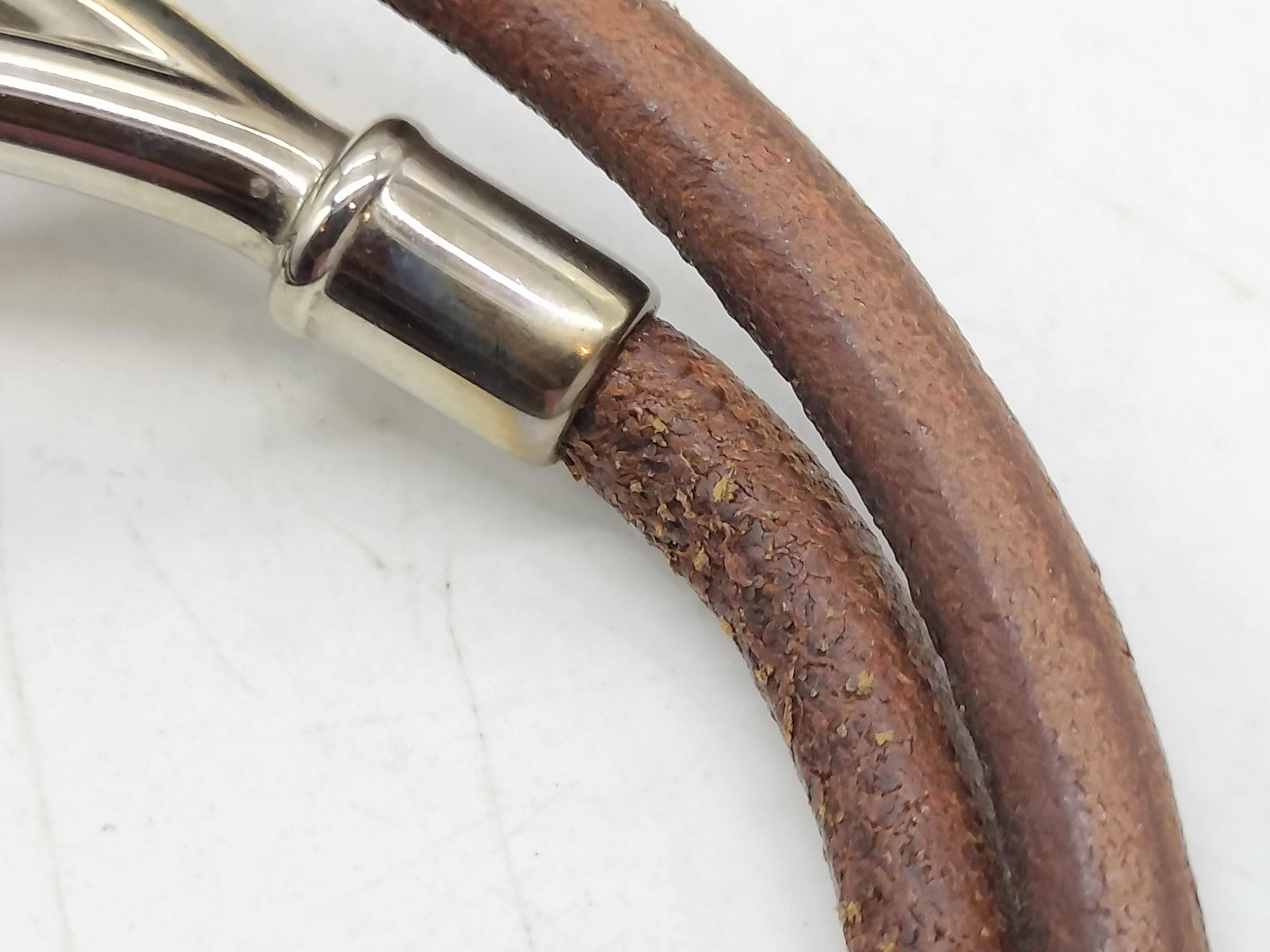 Hermes Jumbo Hook Double Wrap Leather Bracelet