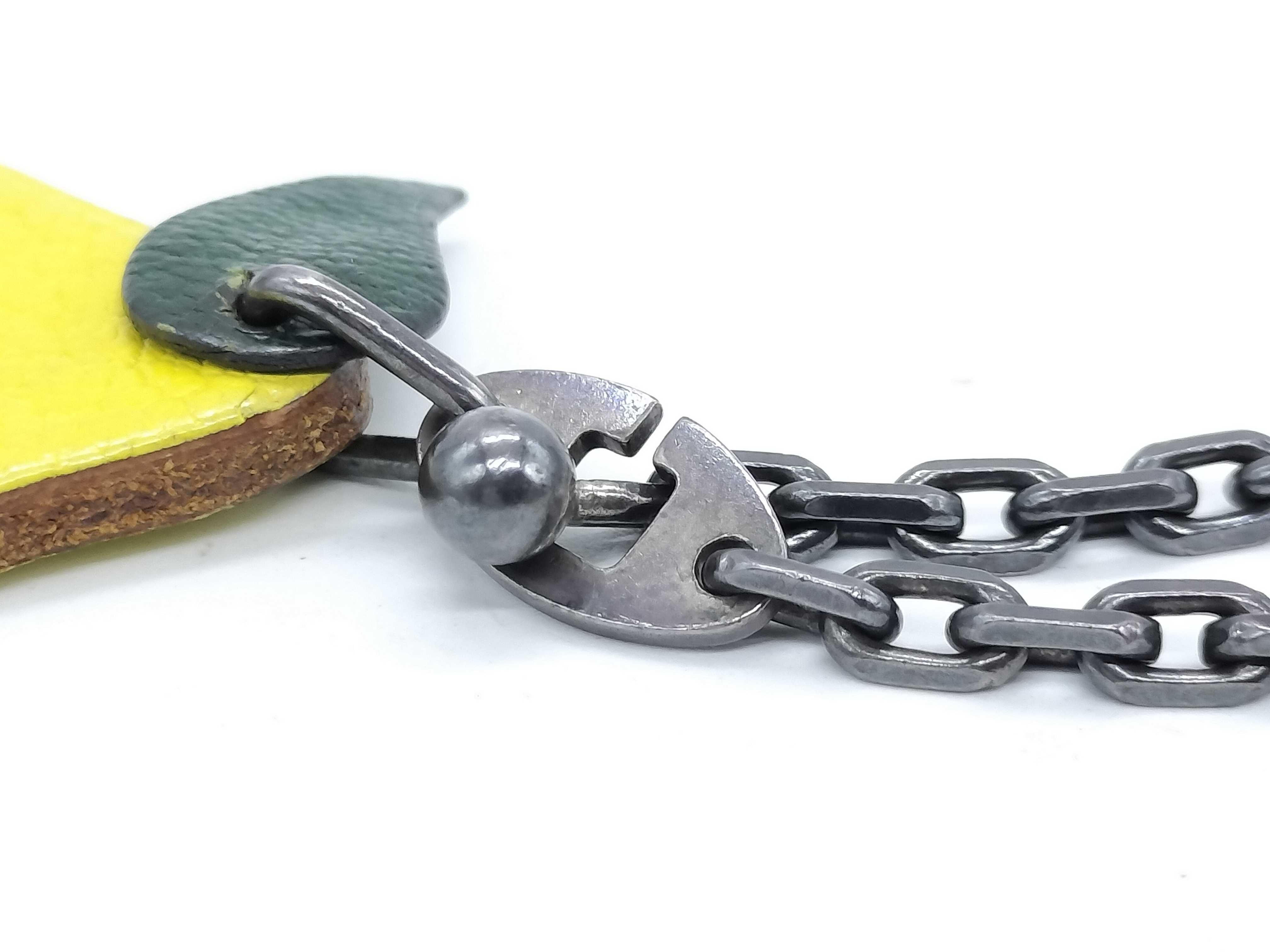 Hermes Sterling Silver Lemon Leather Bag Charm