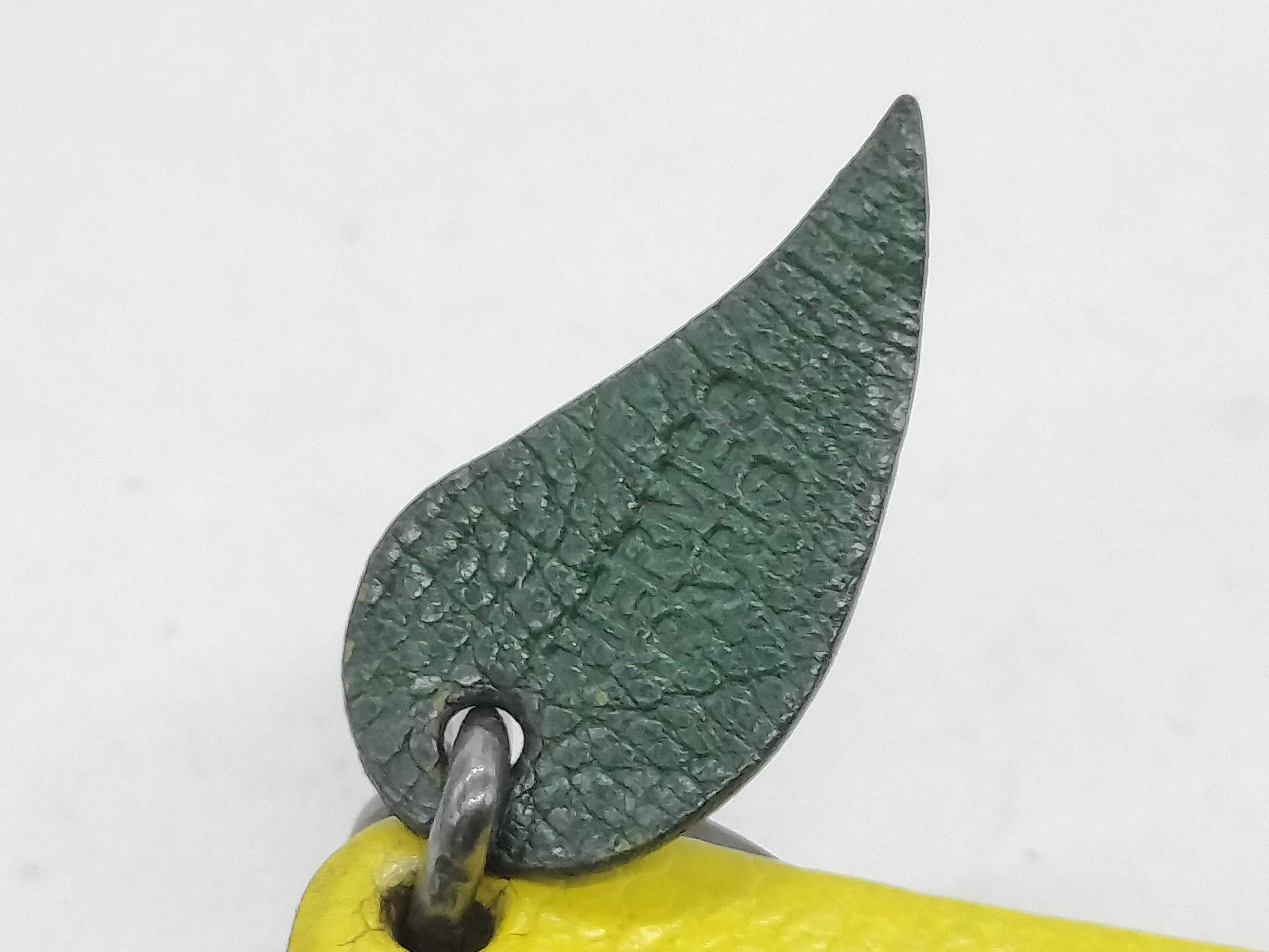 Hermes Sterling Silver Lemon Leather Bag Charm