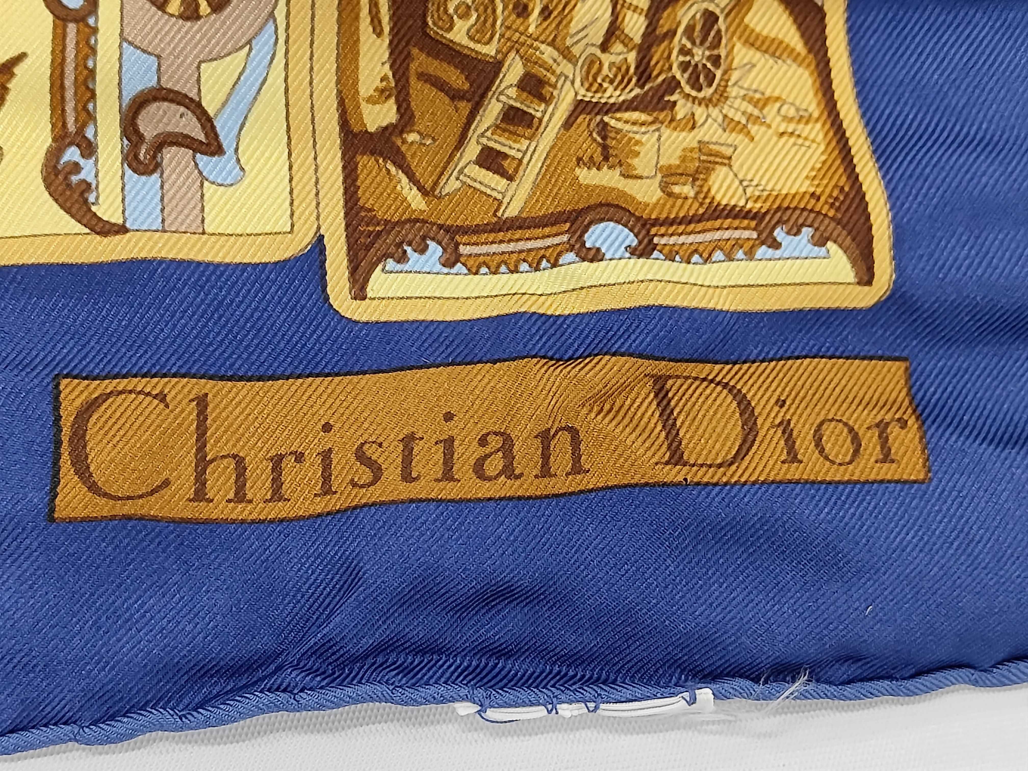 Christian Dior Vintage Tarot Motif Silk Scarf