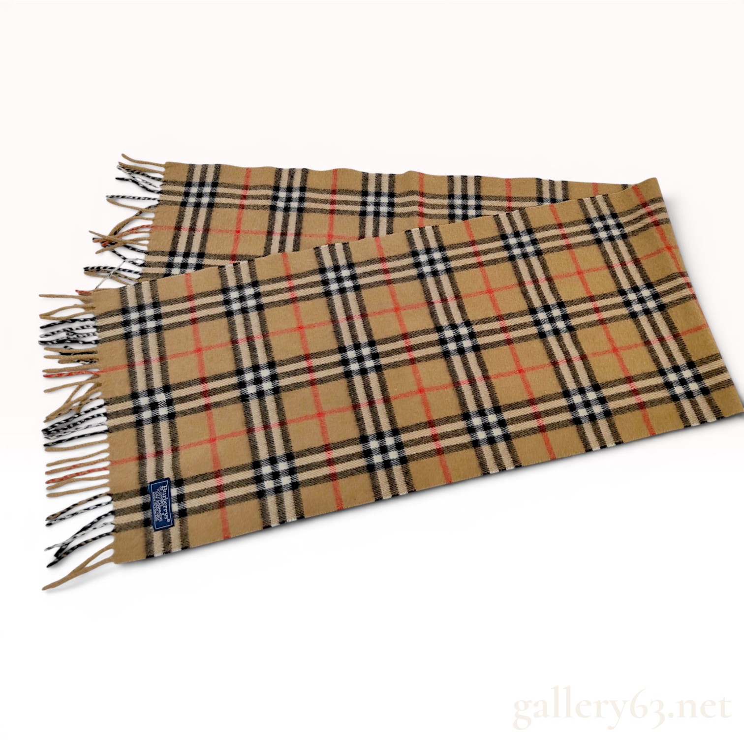Vintage Burberrys 100% Cashmere House Check Scarf