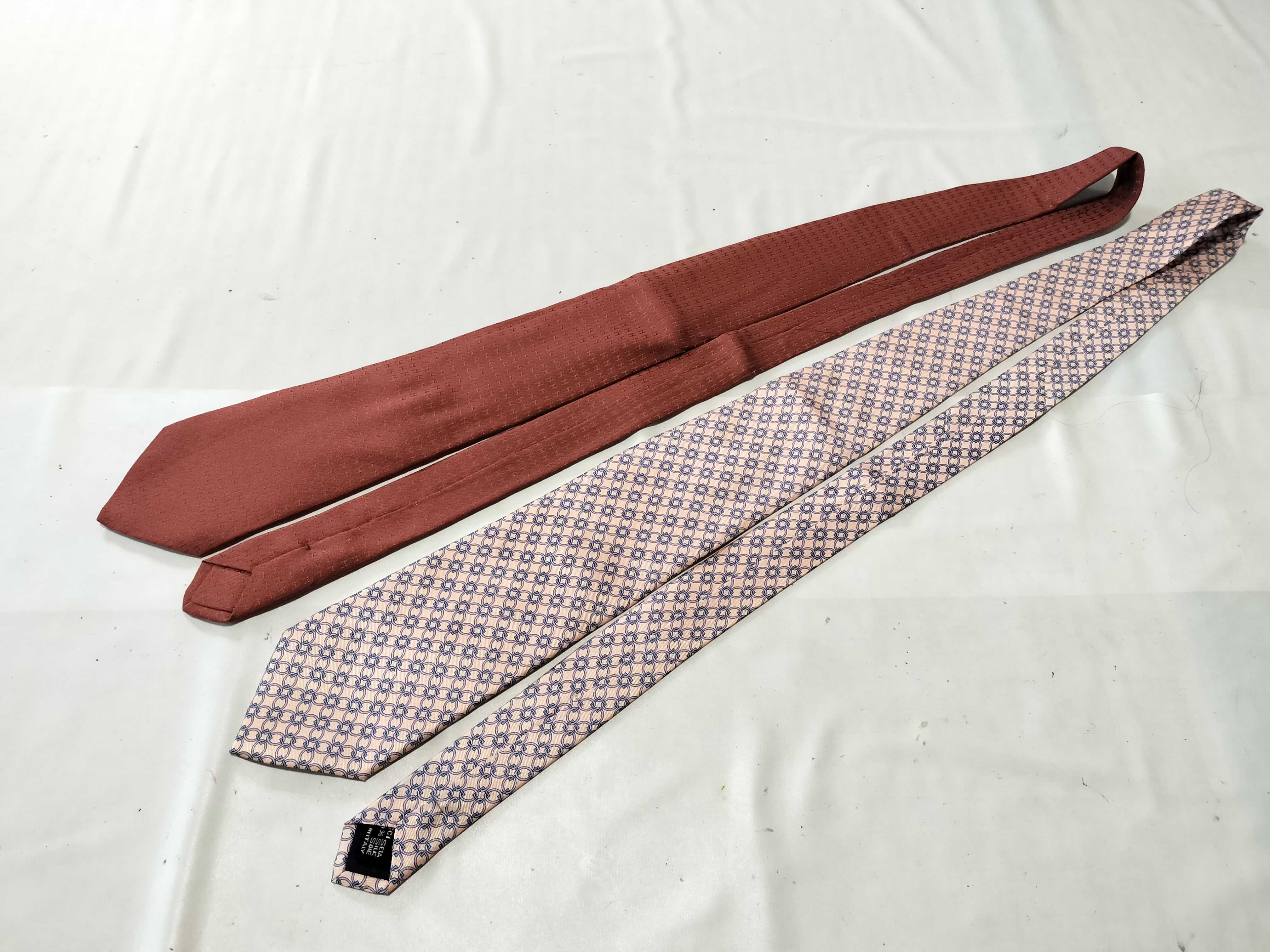 Two Designer Silk Neckties by Hermes and Gucci